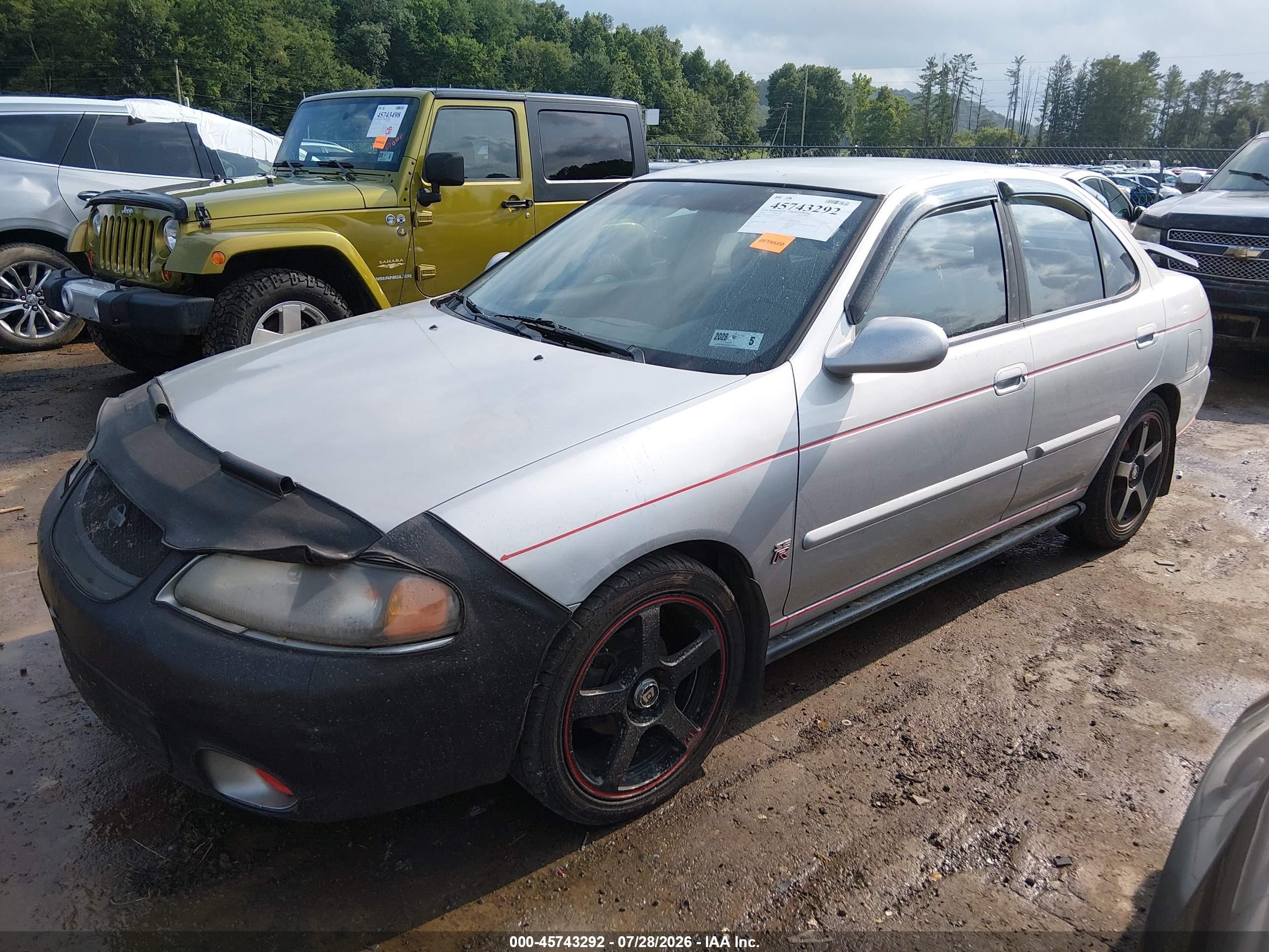 2002 Nissan Sentra Gxe Серебряный vin: 3N1CB51D62L672630