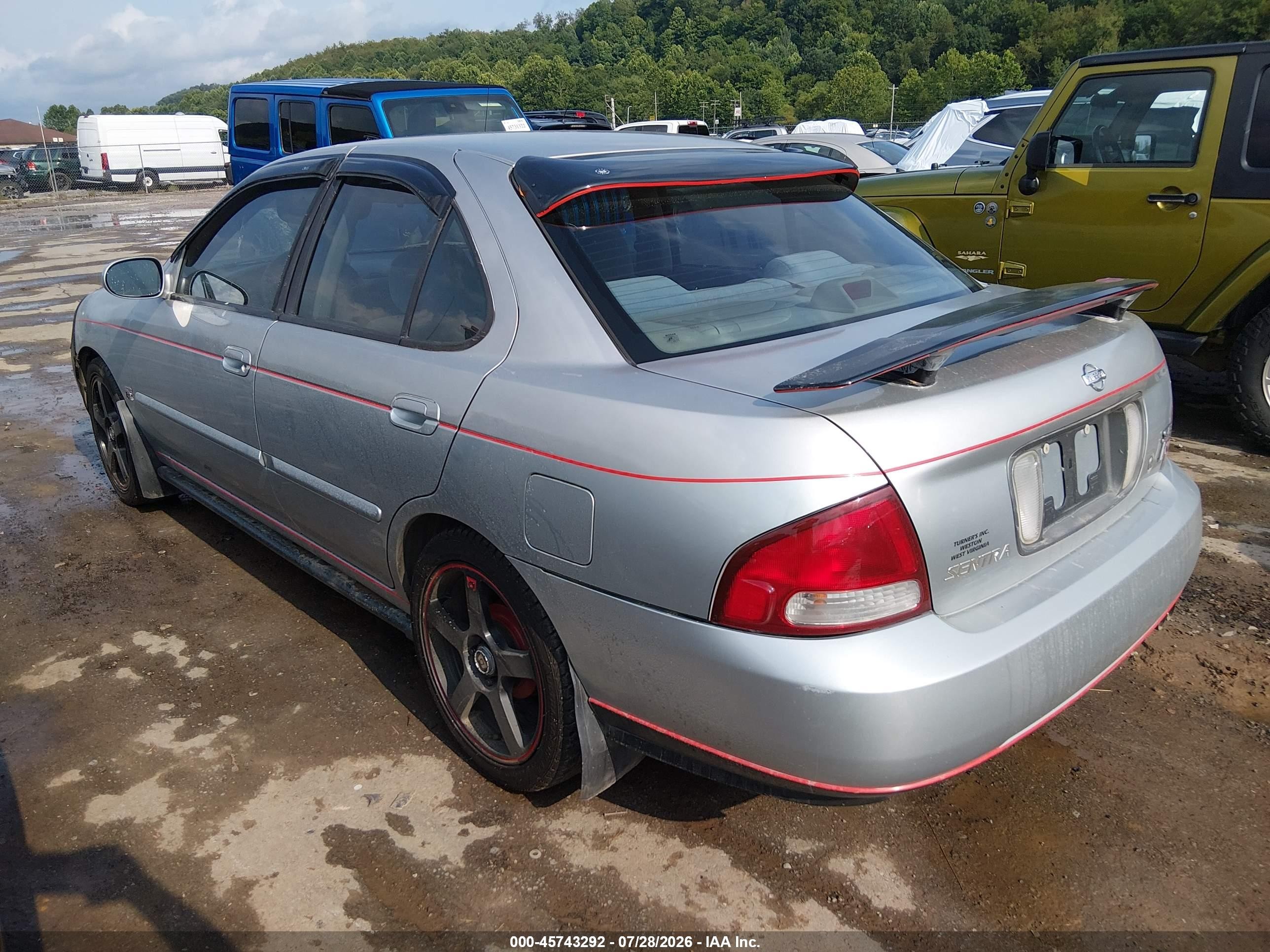 2002 Nissan Sentra Gxe Серебряный vin: 3N1CB51D62L672630
