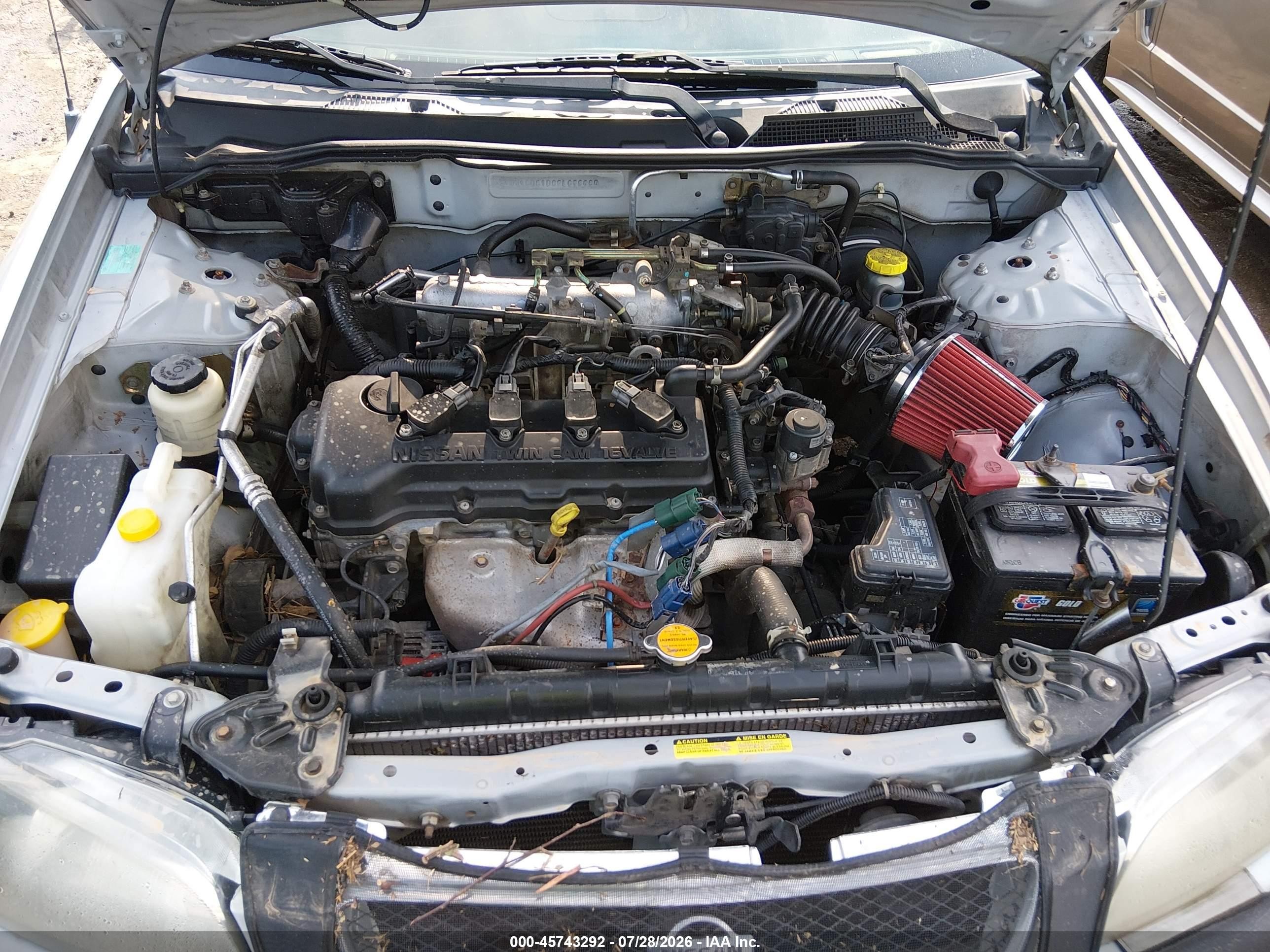 2002 Nissan Sentra Gxe Серебряный vin: 3N1CB51D62L672630