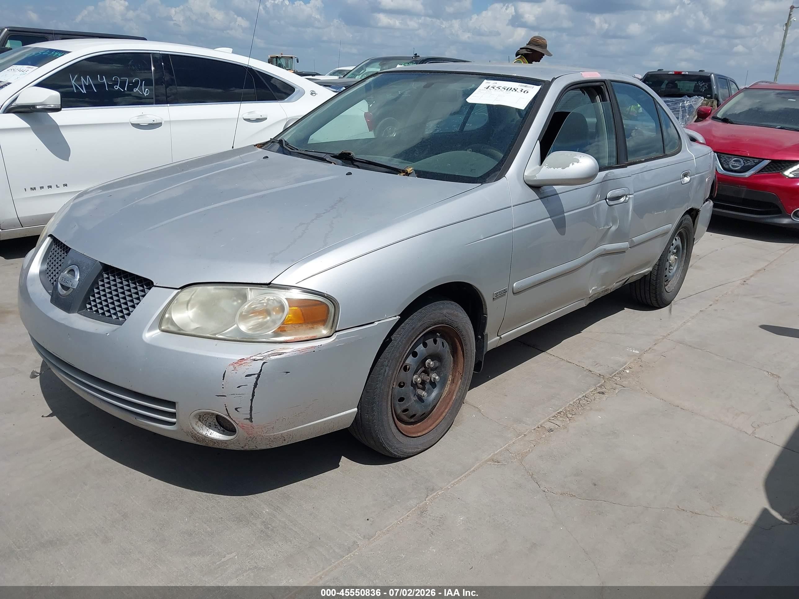 2006 Nissan Sentra 1.8s Серебряный vin: 3N1CB51D66L531854