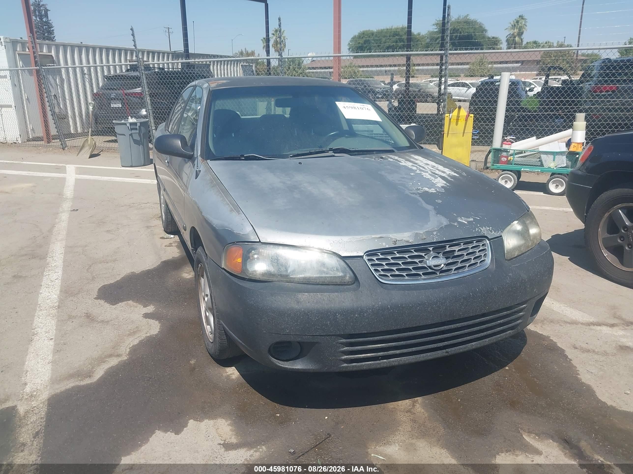 2000 Nissan Sentra Gxe/xe Gray vin: 3N1CB51D6YL328451