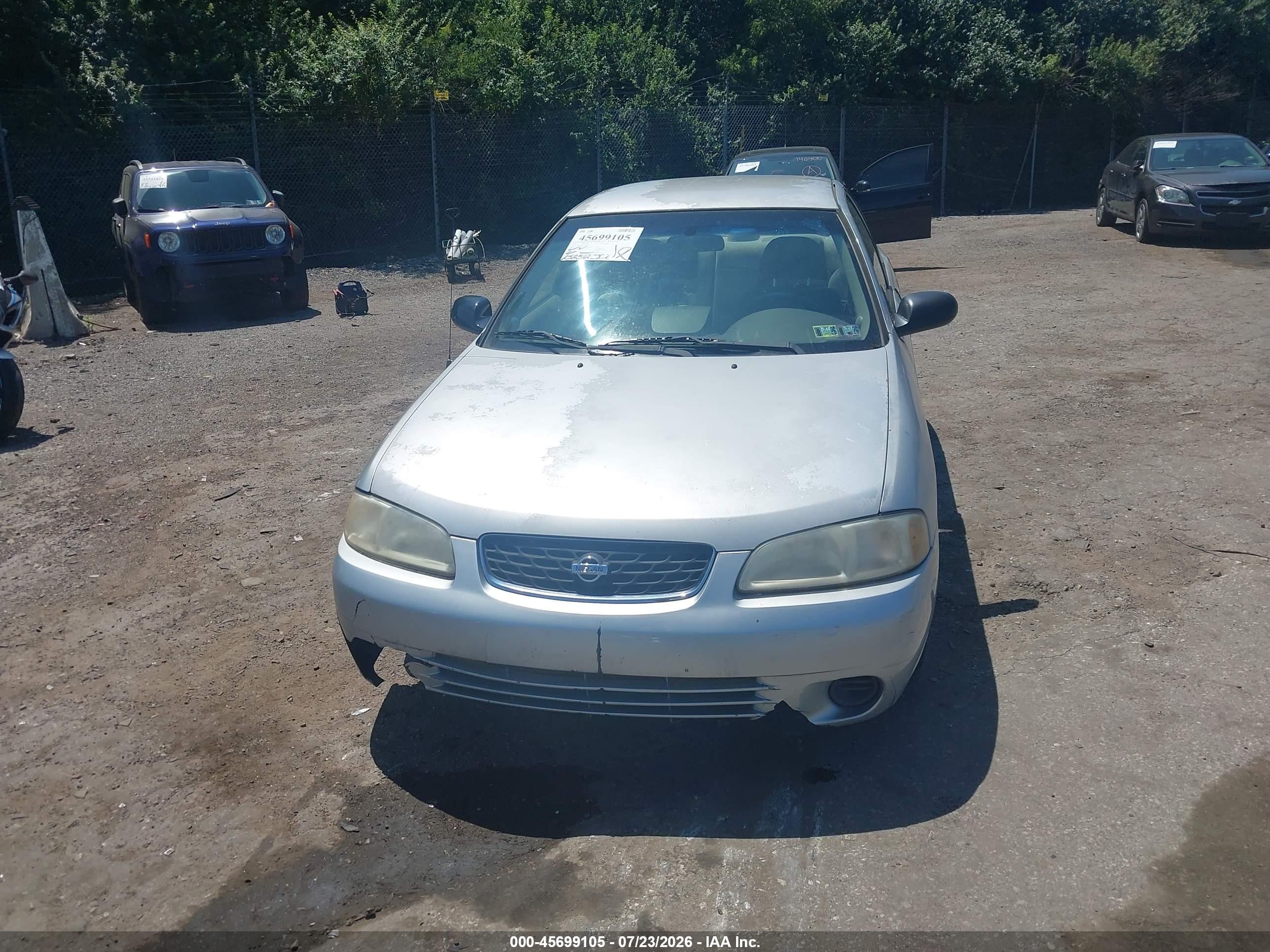2002 Nissan Sentra Gxe Silver vin: 3N1CB51D72L623033