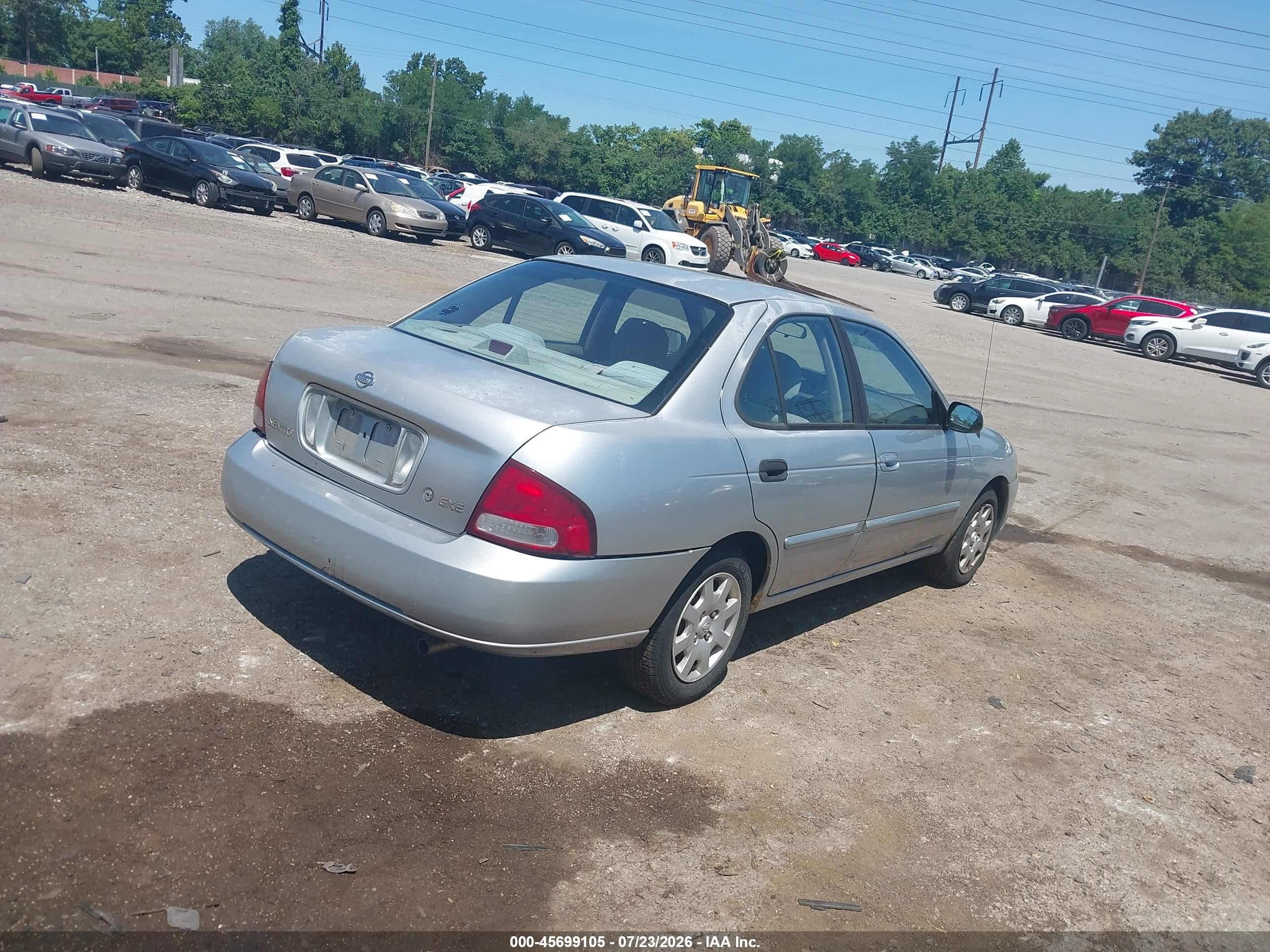 2002 Nissan Sentra Gxe Silver vin: 3N1CB51D72L623033