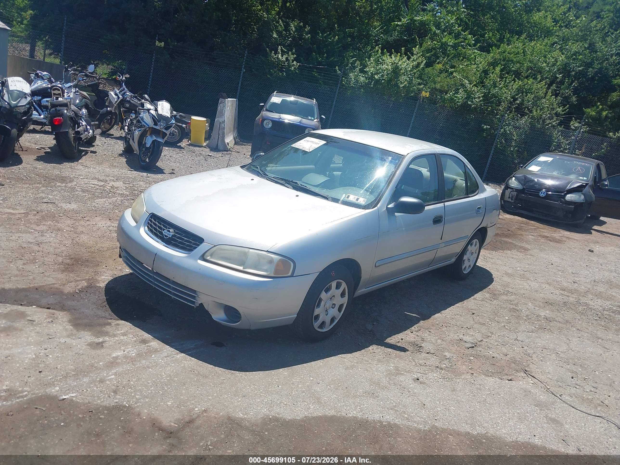 2002 Nissan Sentra Gxe Silver vin: 3N1CB51D72L623033