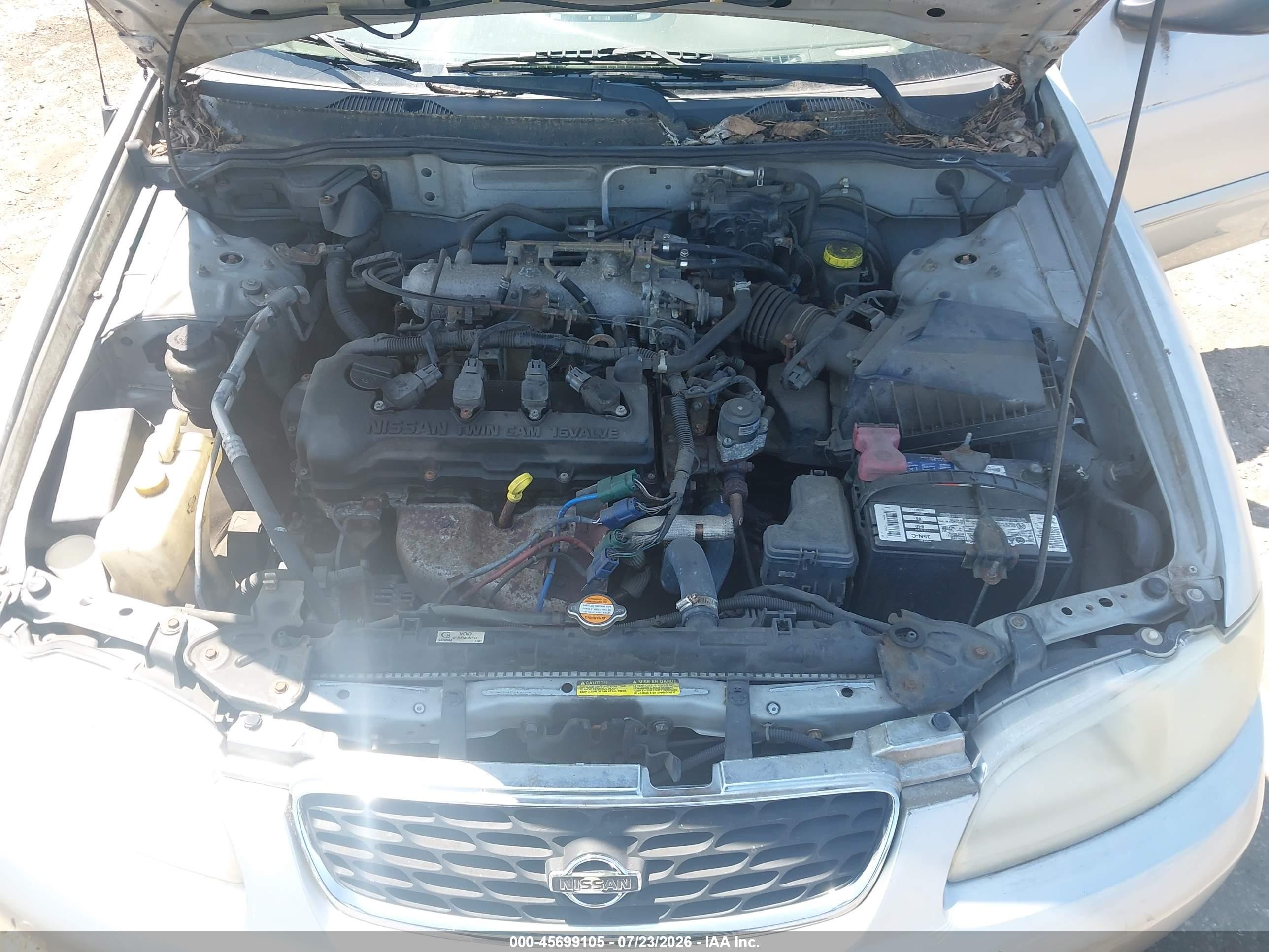 2002 Nissan Sentra Gxe Silver vin: 3N1CB51D72L623033