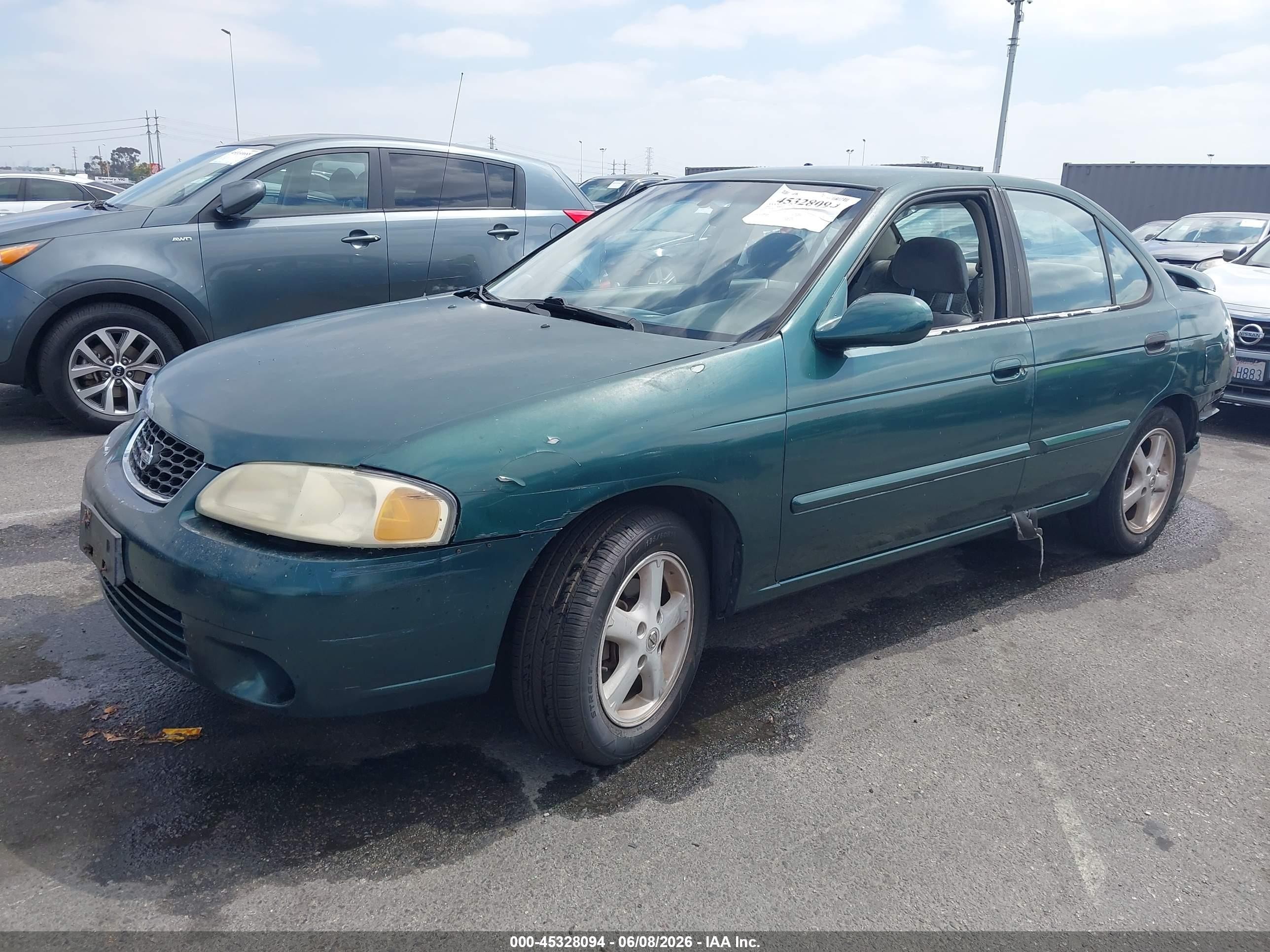 2003 Nissan Sentra Gxe/xe Green vin: 3N1CB51D73L703949