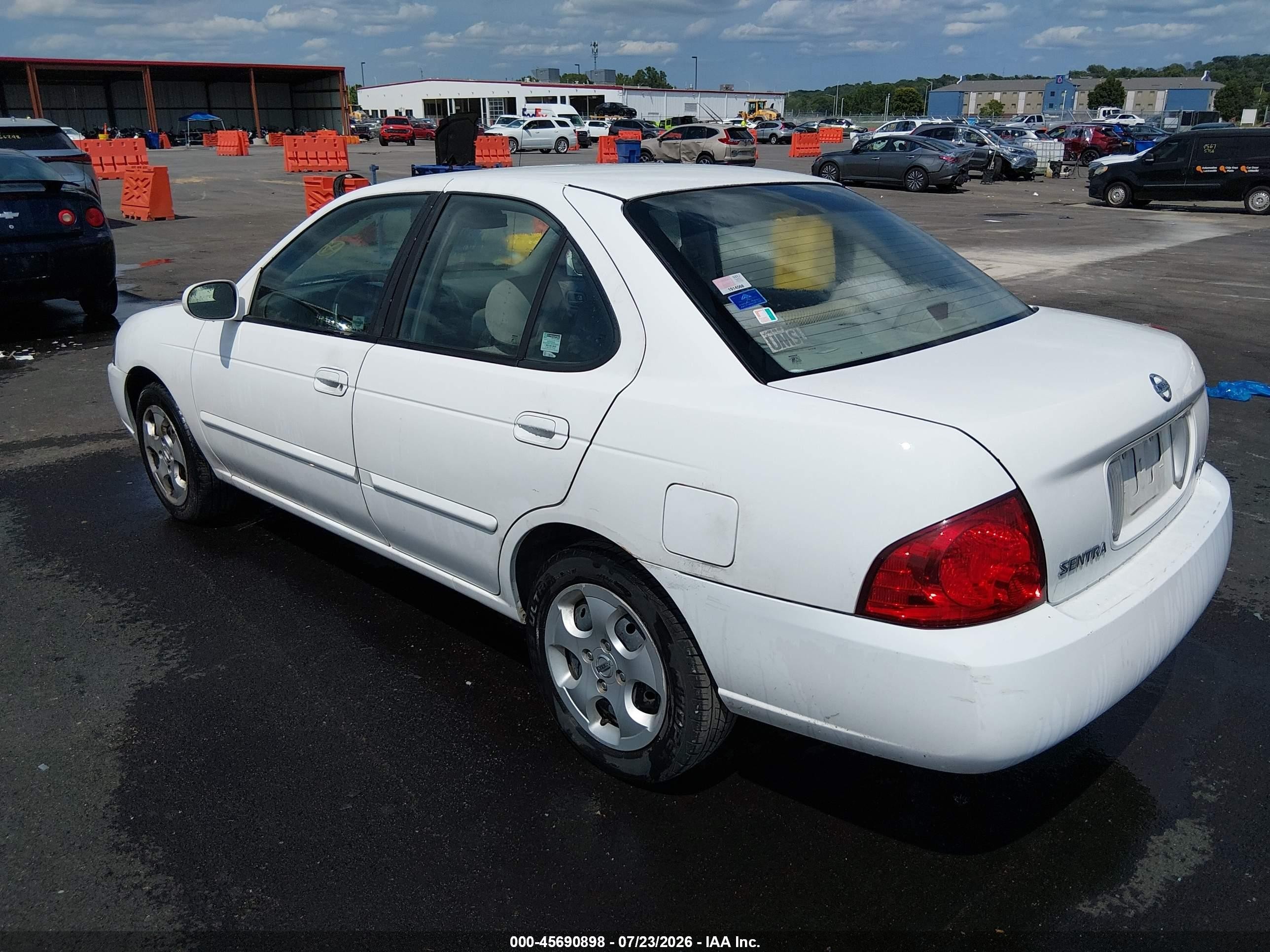 2004 Nissan Sentra 1.8s White vin: 3N1CB51D74L892667