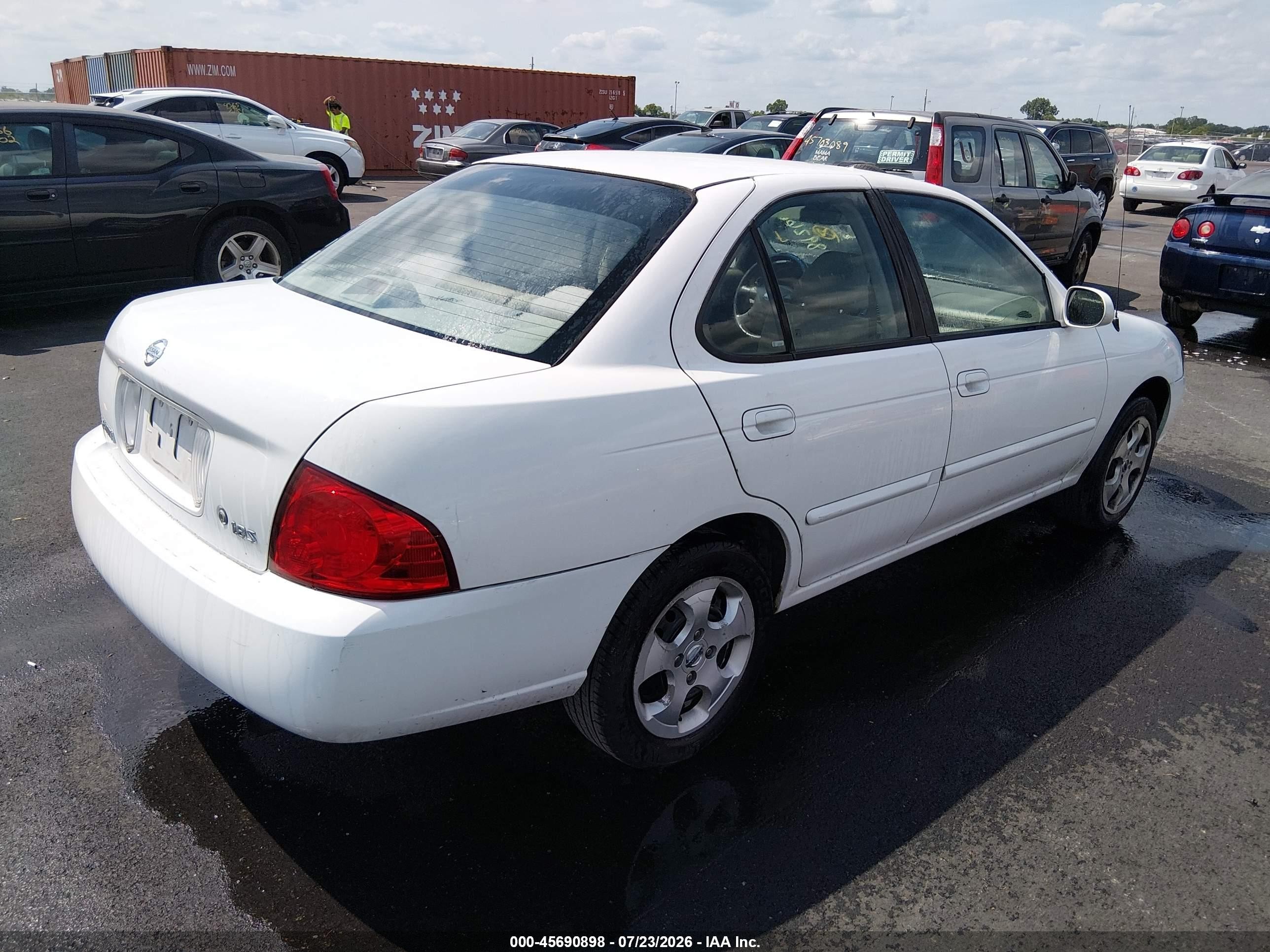 2004 Nissan Sentra 1.8s White vin: 3N1CB51D74L892667