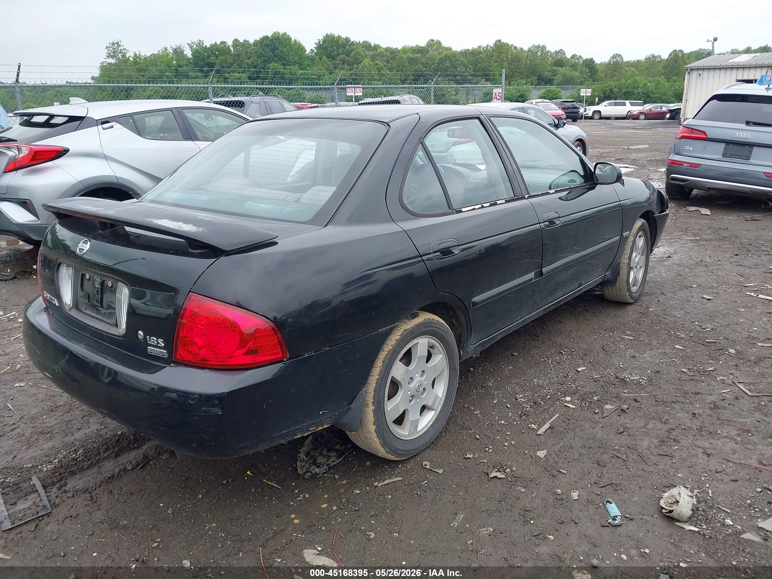 2006 Nissan Sentra 1.8s Black vin: 3N1CB51D76L530809