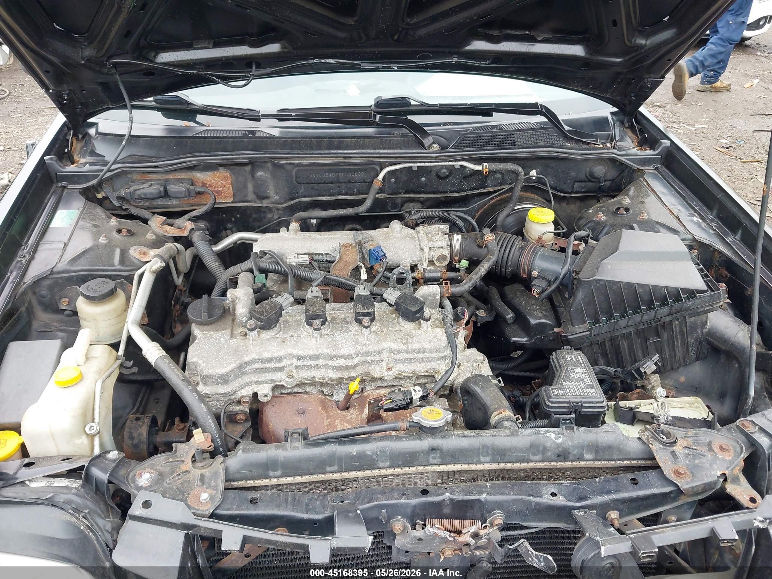2006 Nissan Sentra 1.8s Black vin: 3N1CB51D76L530809