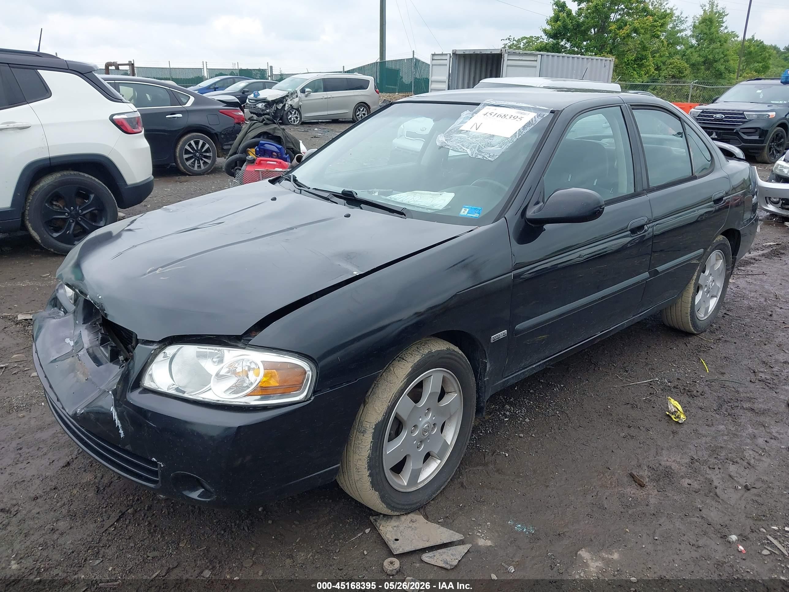 2006 Nissan Sentra 1.8s Black vin: 3N1CB51D76L530809