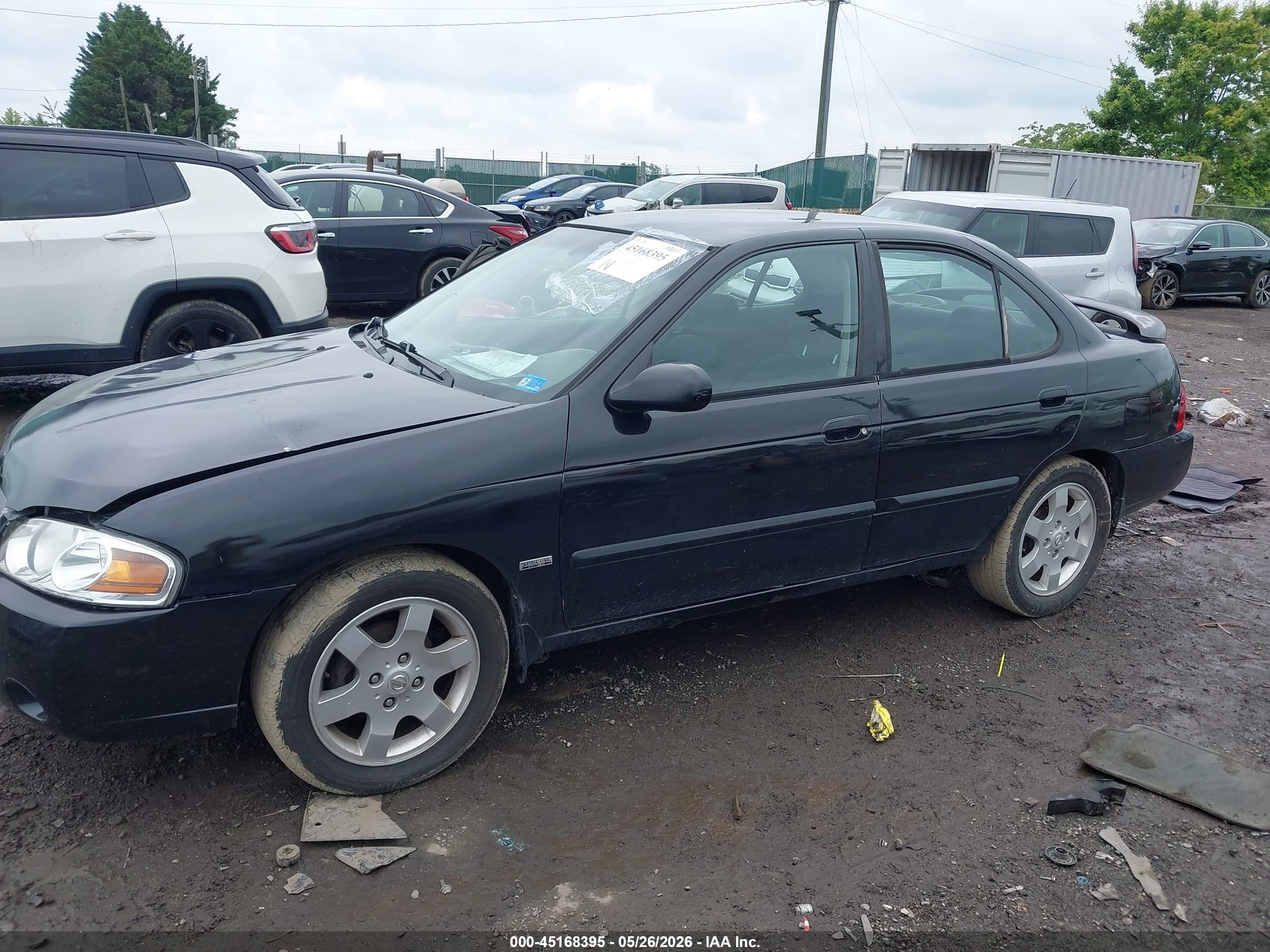 2006 Nissan Sentra 1.8s Black vin: 3N1CB51D76L530809