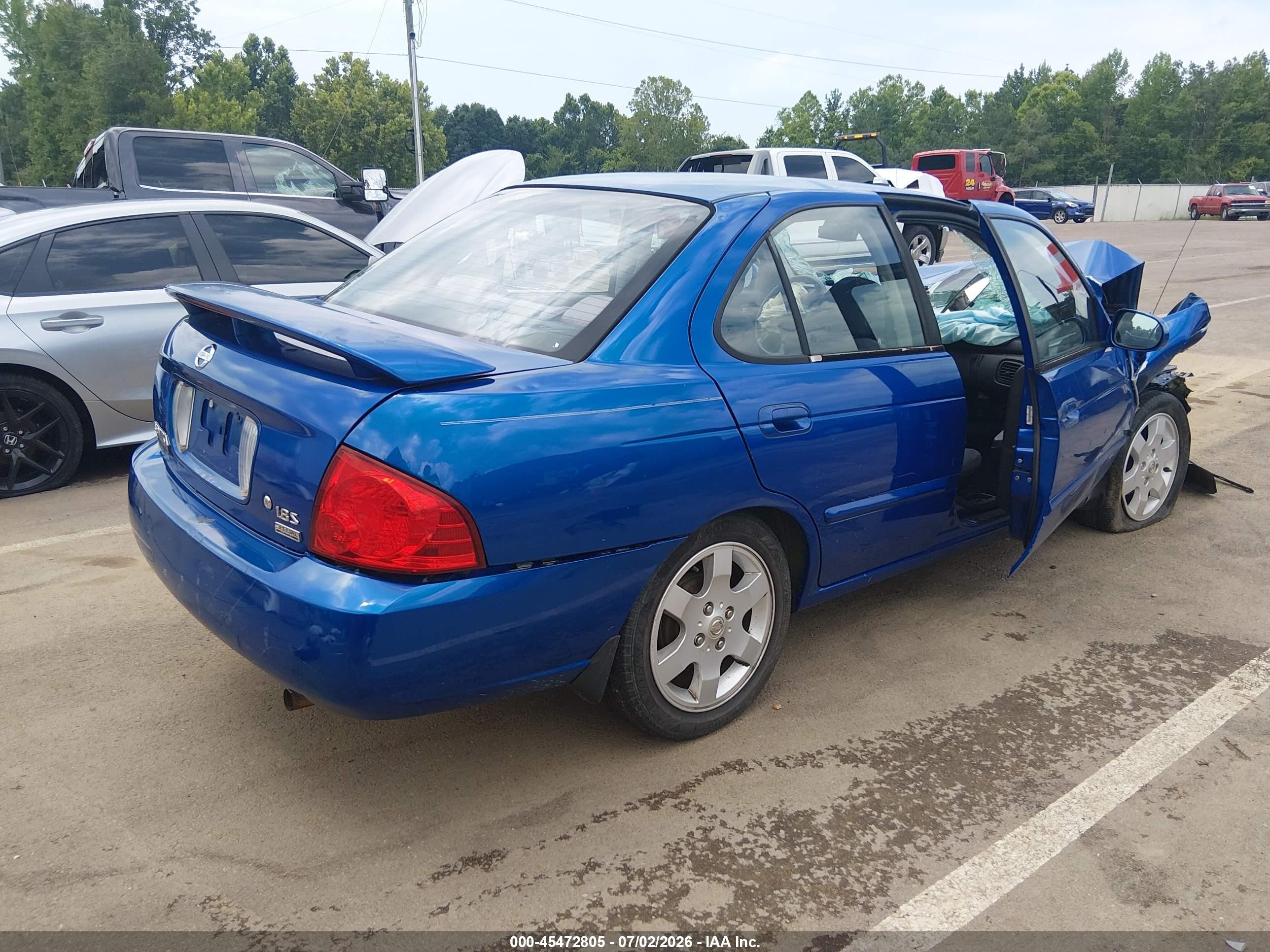 2006 Nissan Sentra 1.8s Blue vin: 3N1CB51D76L587074