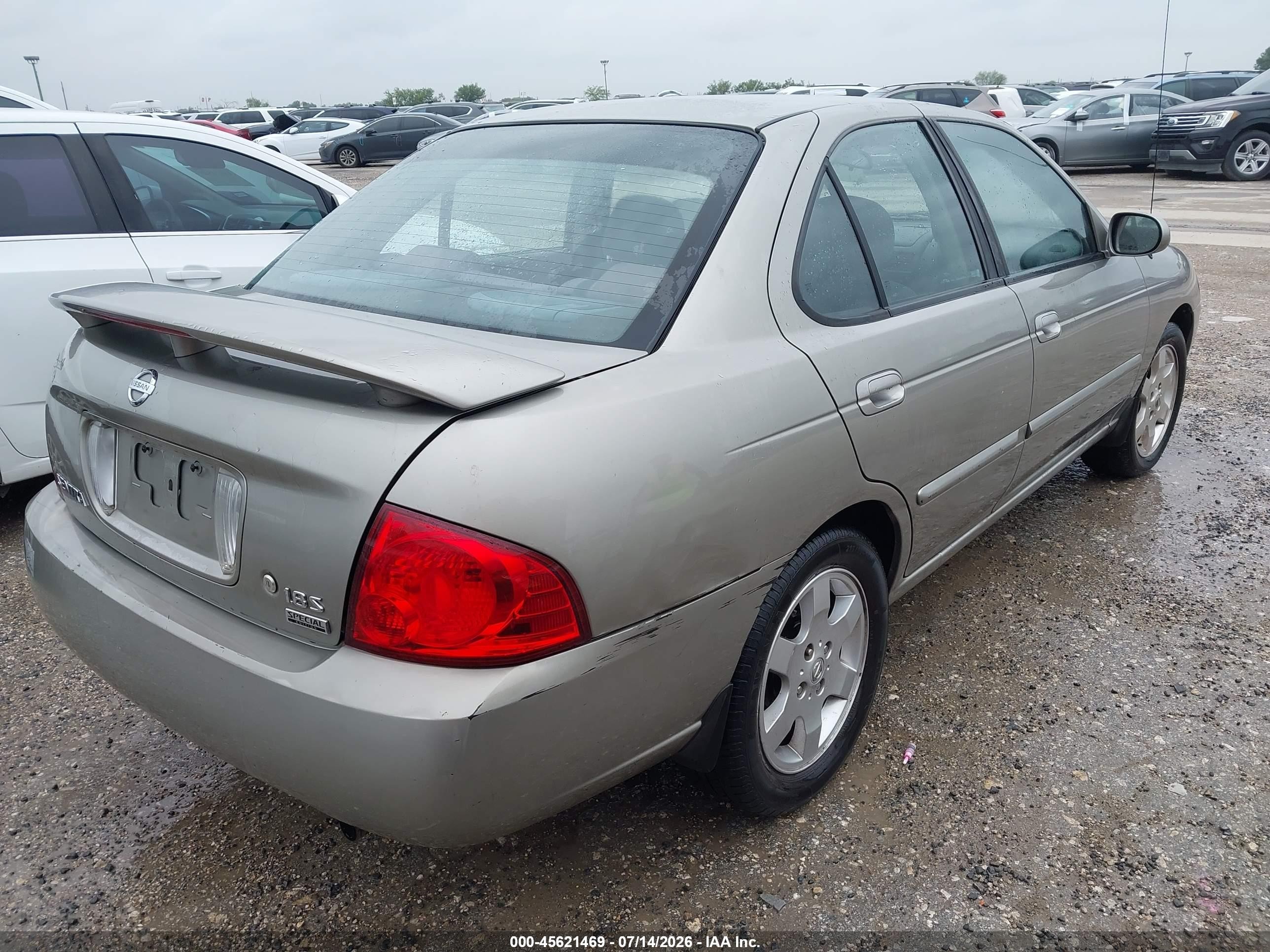 2006 Nissan Sentra 1.8s Beige vin: 3N1CB51D76L629954