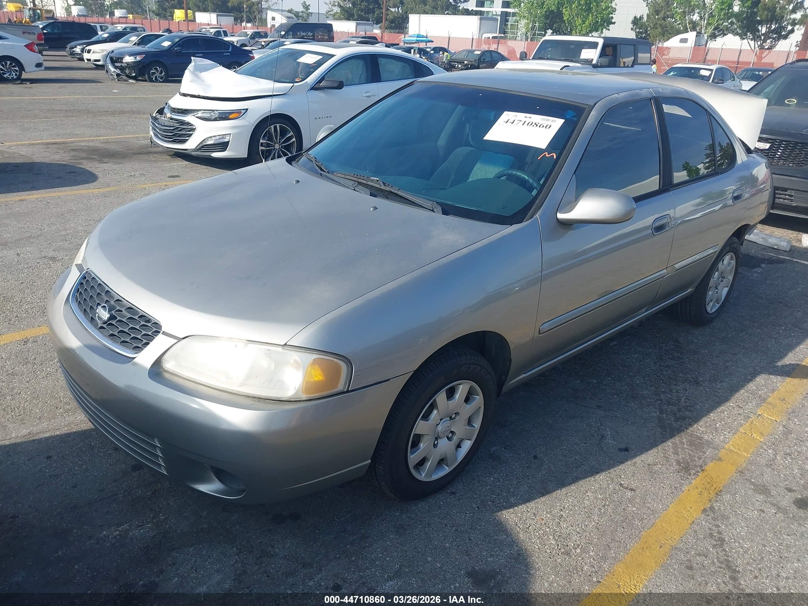 2001 Nissan Sentra Gxe Beige vin: 3N1CB51D81L434079