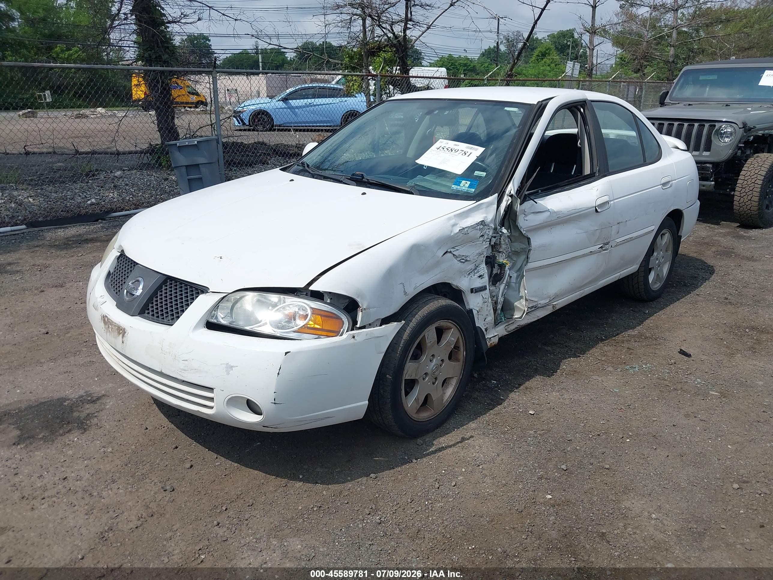 2005 Nissan Sentra 1.8s White vin: 3N1CB51D85L469629
