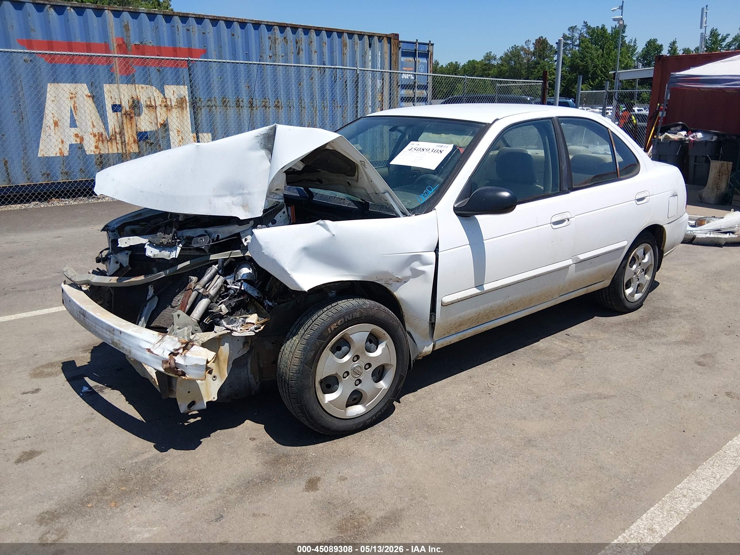 2006 Nissan Sentra 1.8 Белый vin: 3N1CB51D86L567450