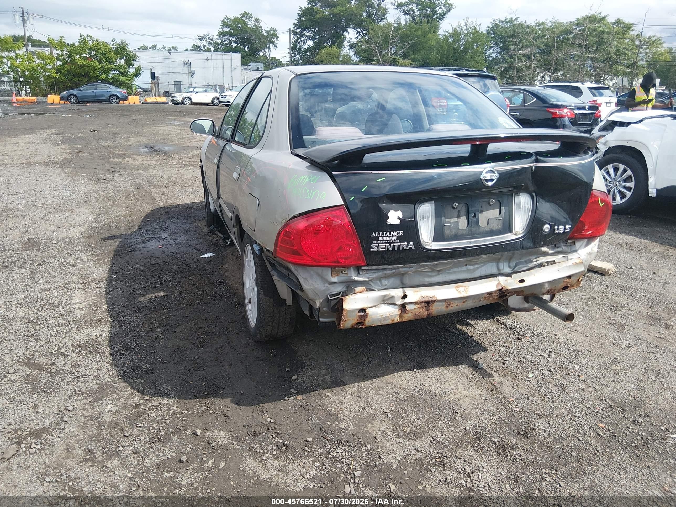 2006 Nissan Sentra 1.8s Beige vin: 3N1CB51D86L627078