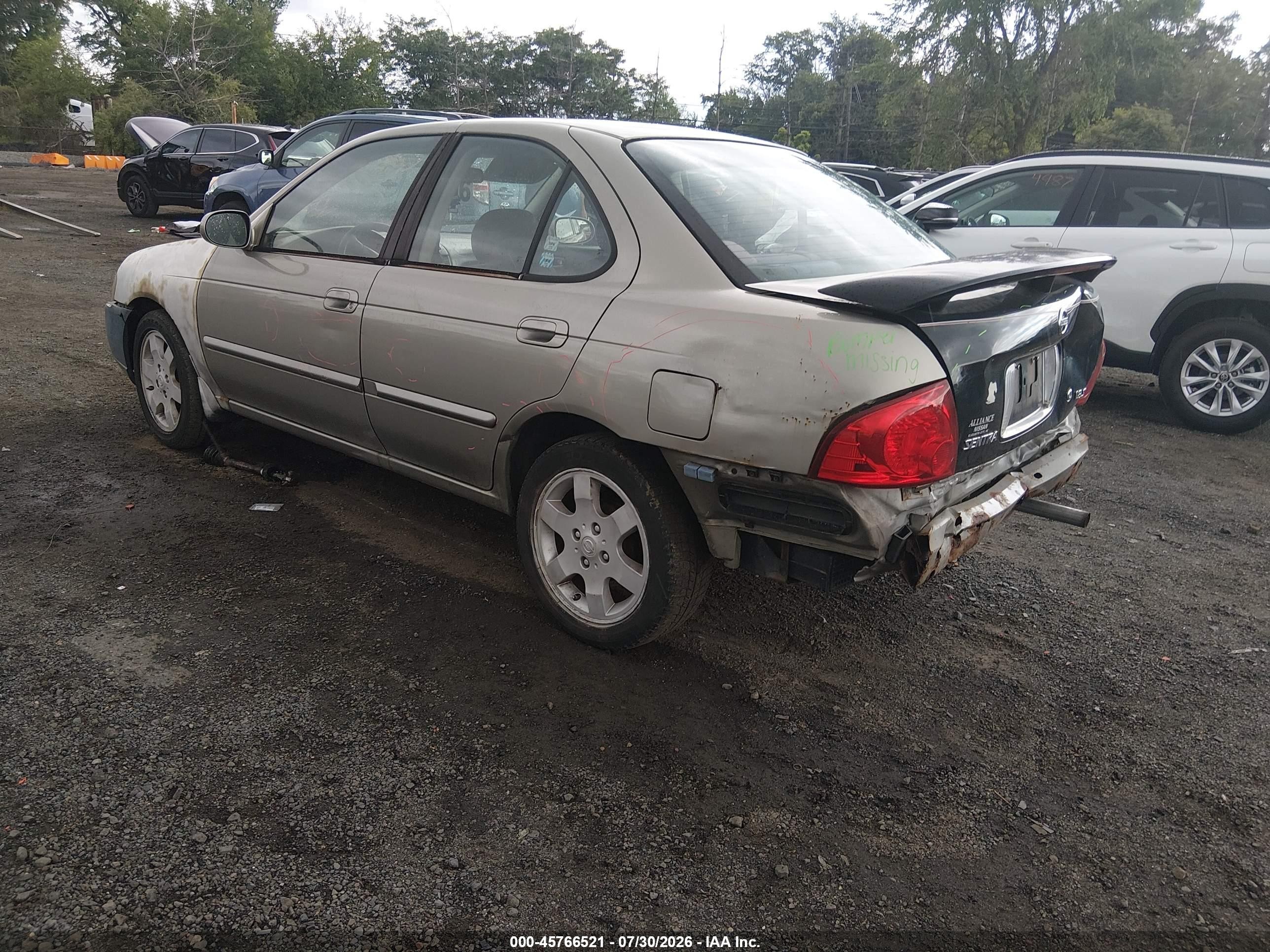 2006 Nissan Sentra 1.8s Beige vin: 3N1CB51D86L627078