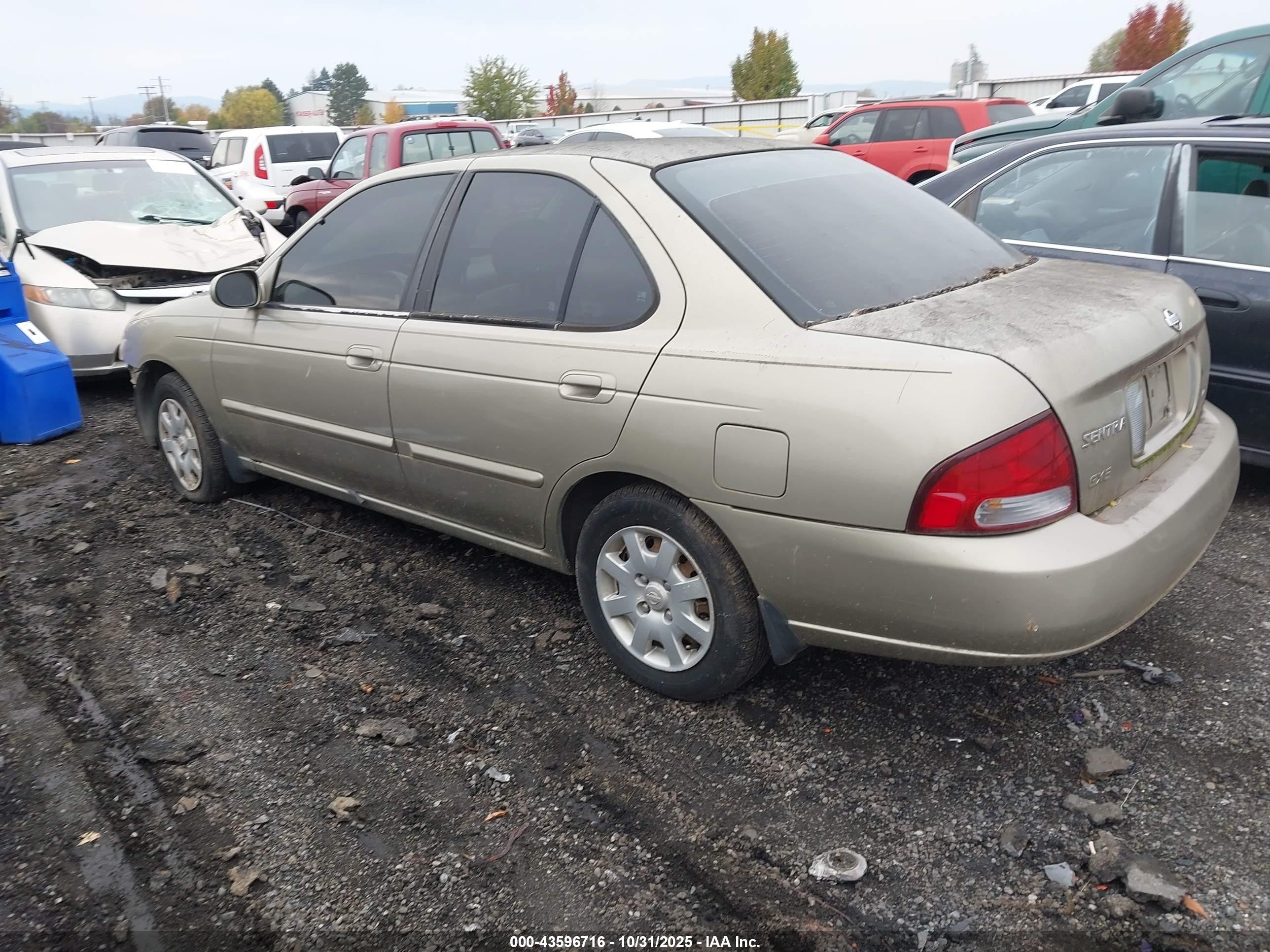 2000 Nissan Sentra Gxe/xe Gold vin: 3N1CB51D8YL321629