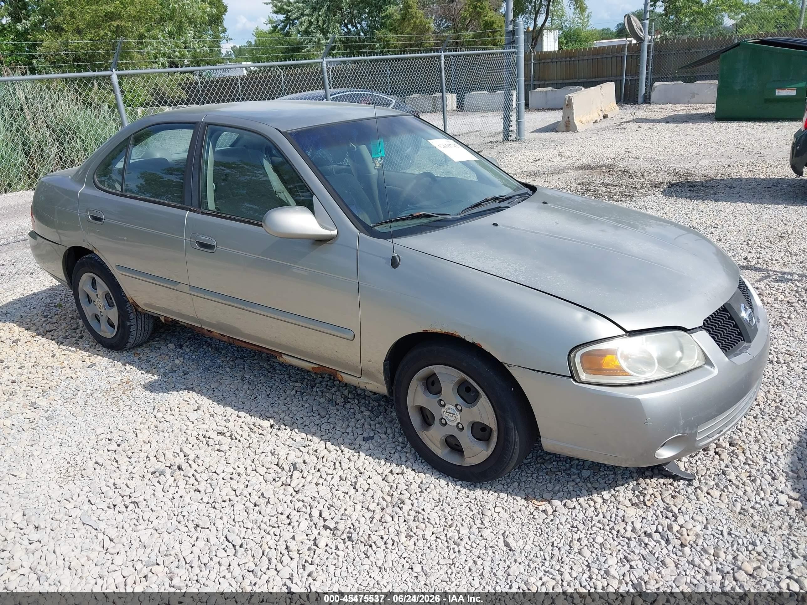 2004 Nissan Sentra 1.8s Silver vin: 3N1CB51D94L467421