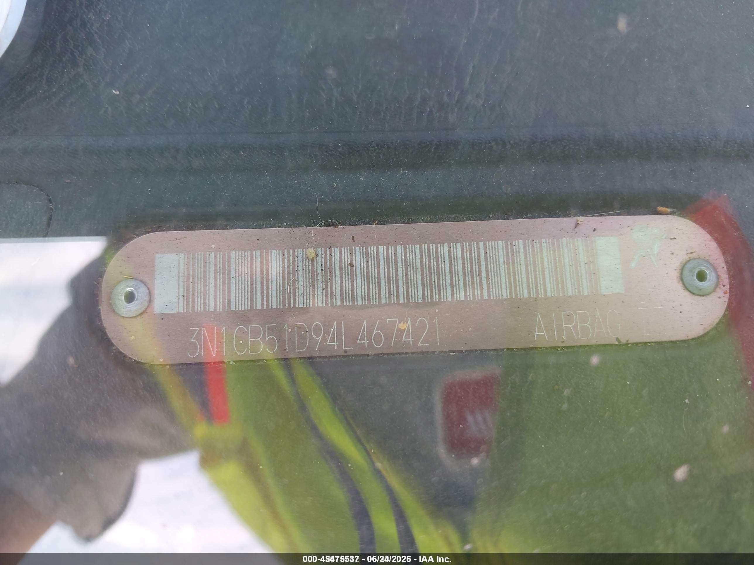 2004 Nissan Sentra 1.8s Silver vin: 3N1CB51D94L467421