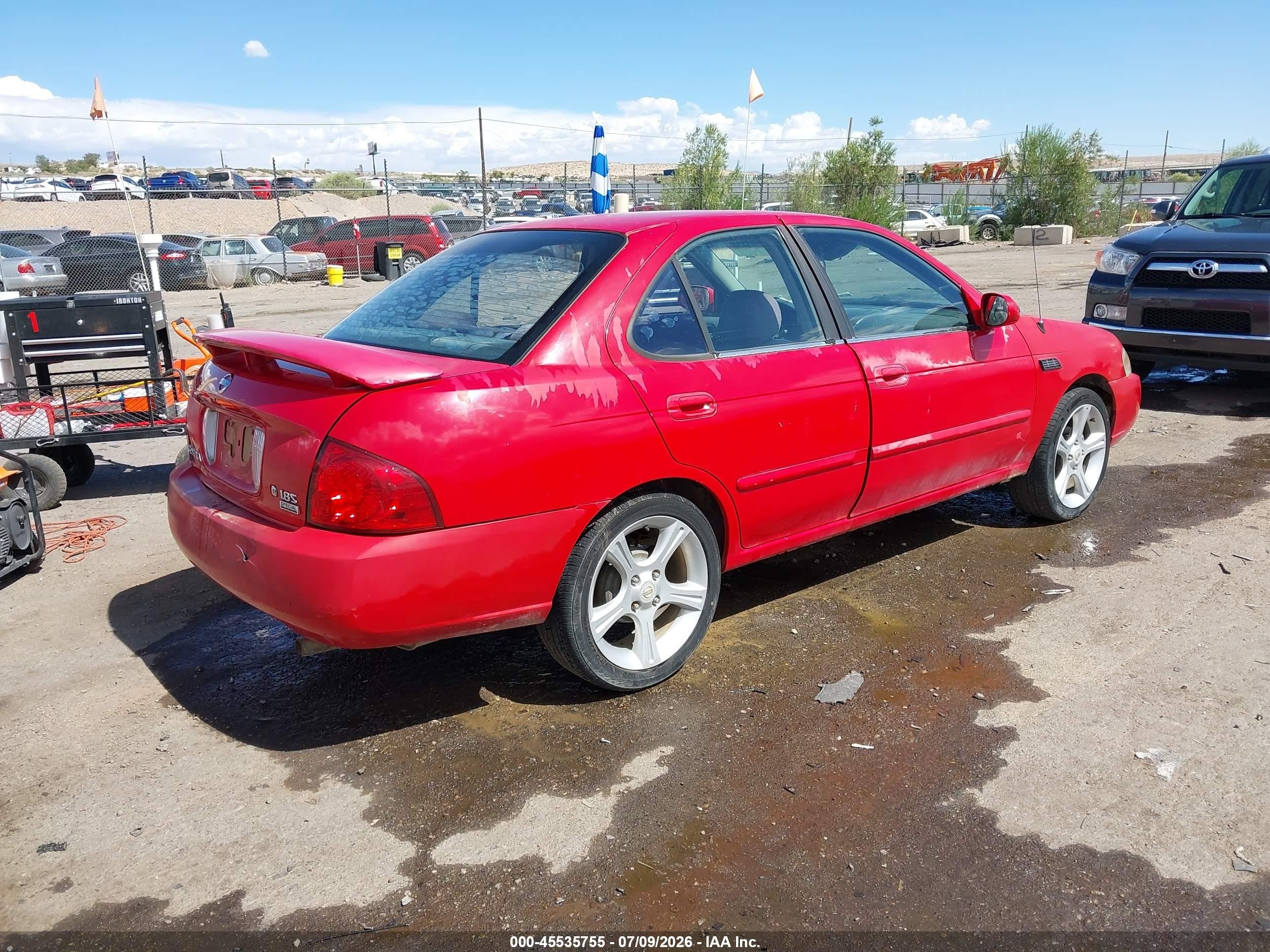 2005 Nissan Sentra 1.8s Красный vin: 3N1CB51D95L498685
