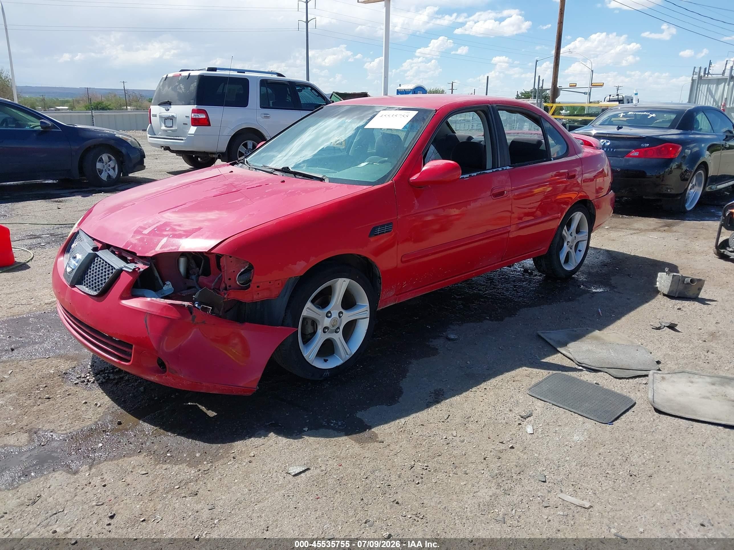 2005 Nissan Sentra 1.8s Красный vin: 3N1CB51D95L498685