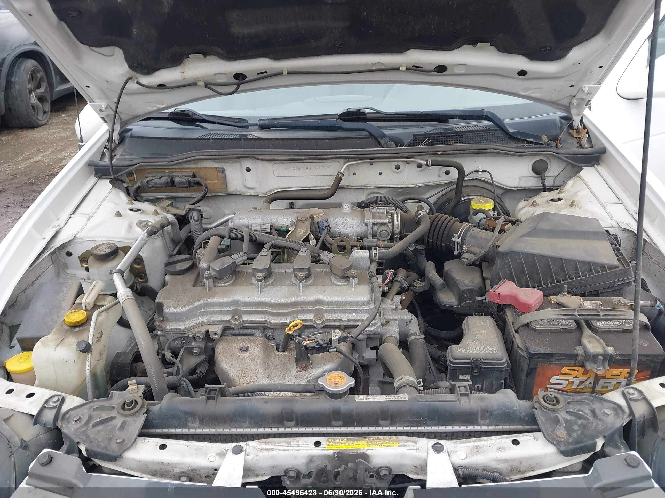 2005 Nissan Sentra 1.8s White vin: 3N1CB51D95L570727