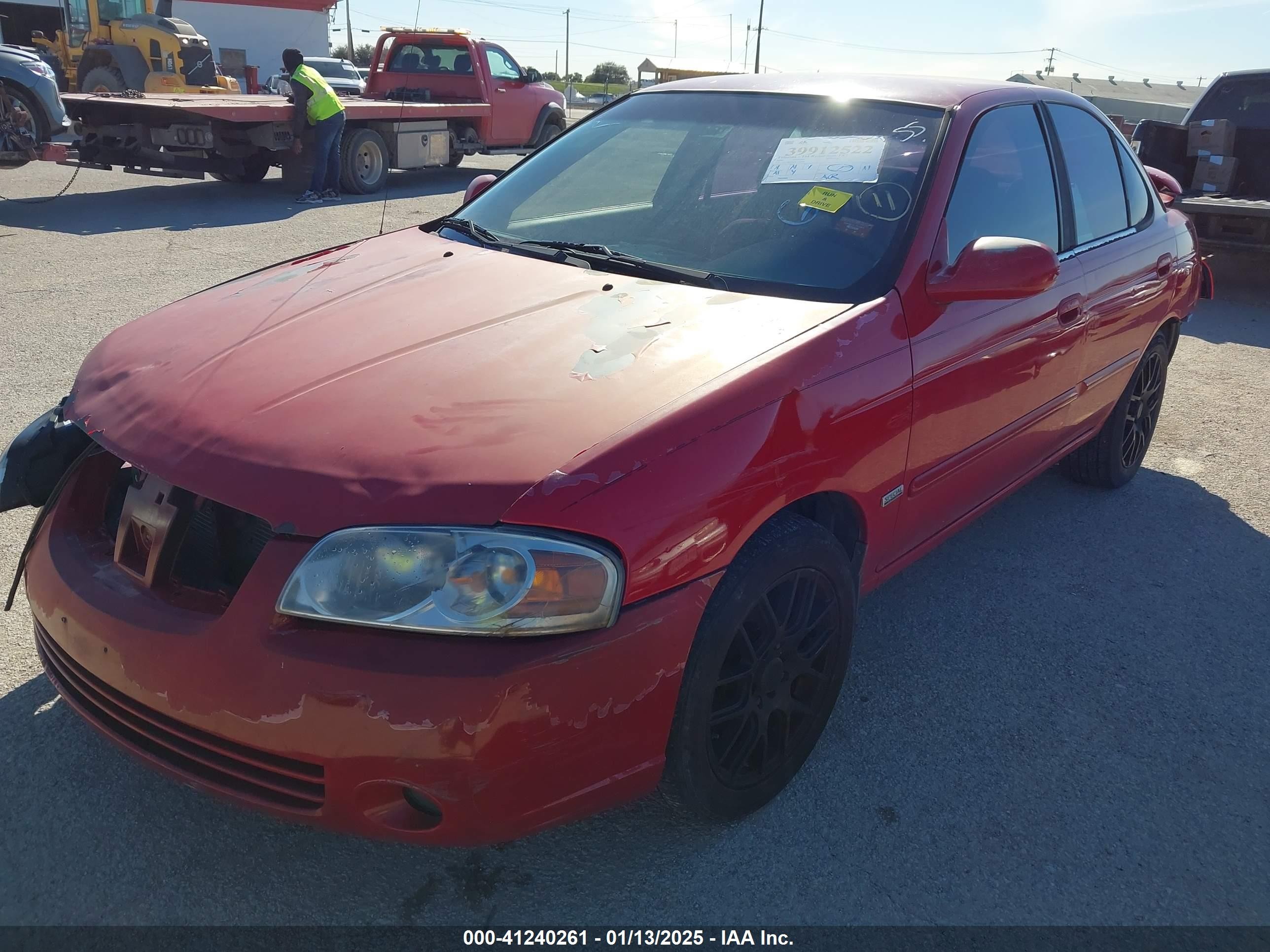 2006 Nissan Sentra 1.8s Red vin: 3N1CB51D96L455692