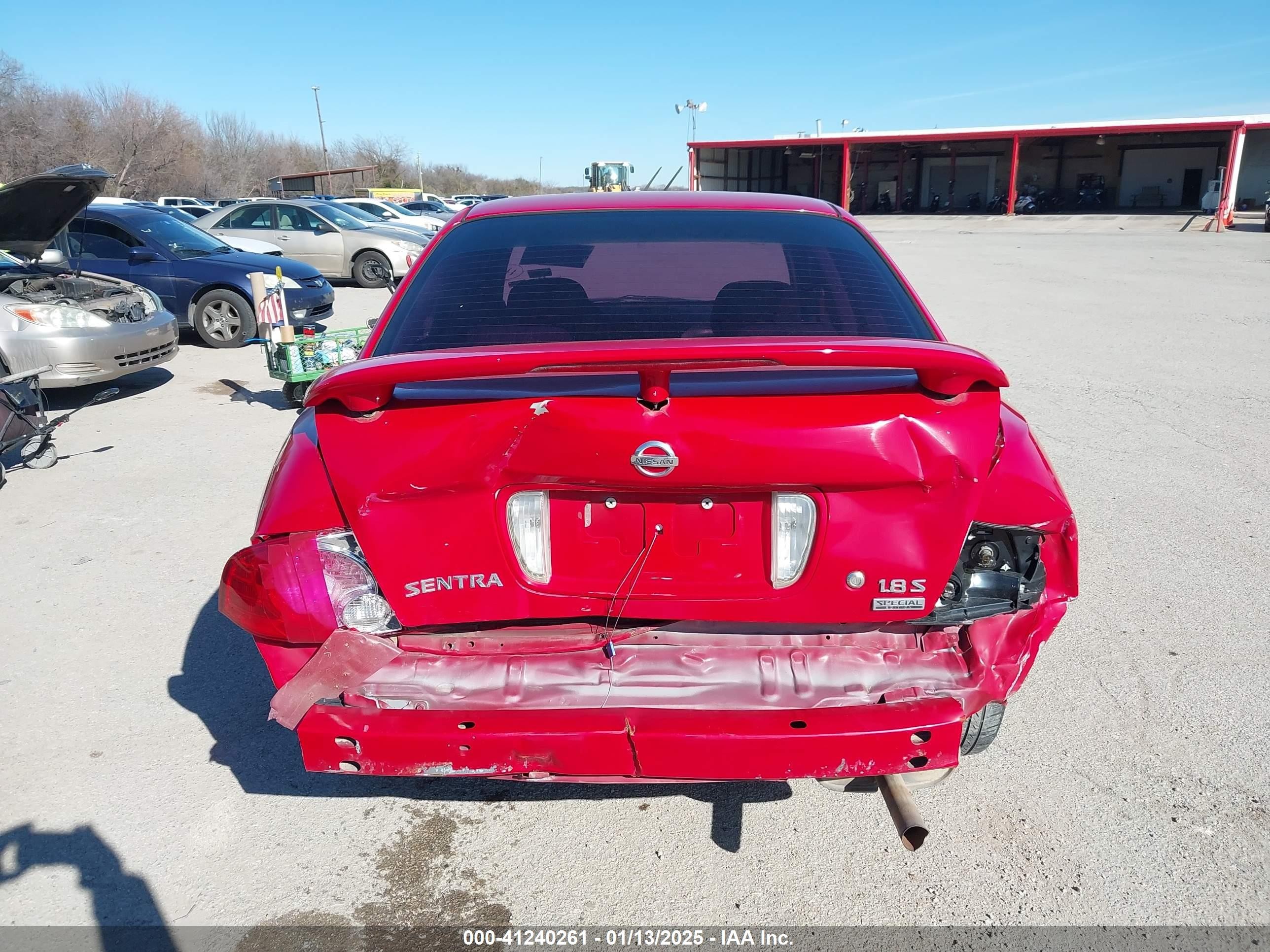 2006 Nissan Sentra 1.8s Red vin: 3N1CB51D96L455692