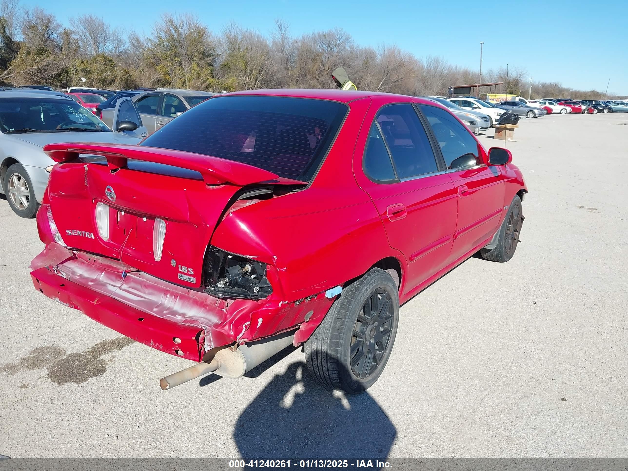 2006 Nissan Sentra 1.8s Red vin: 3N1CB51D96L455692