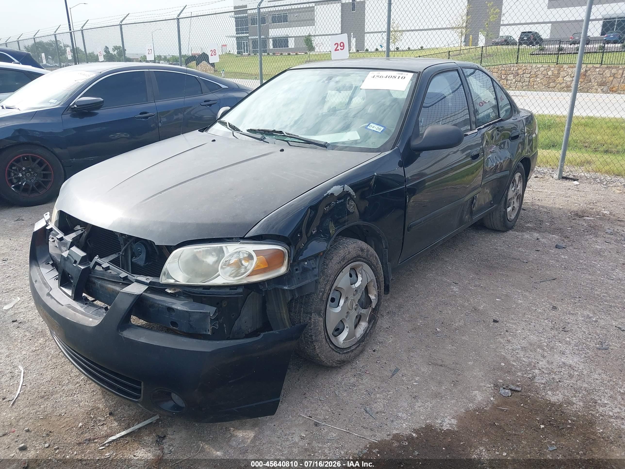 2006 Nissan Sentra 1.8 Black vin: 3N1CB51D96L494086