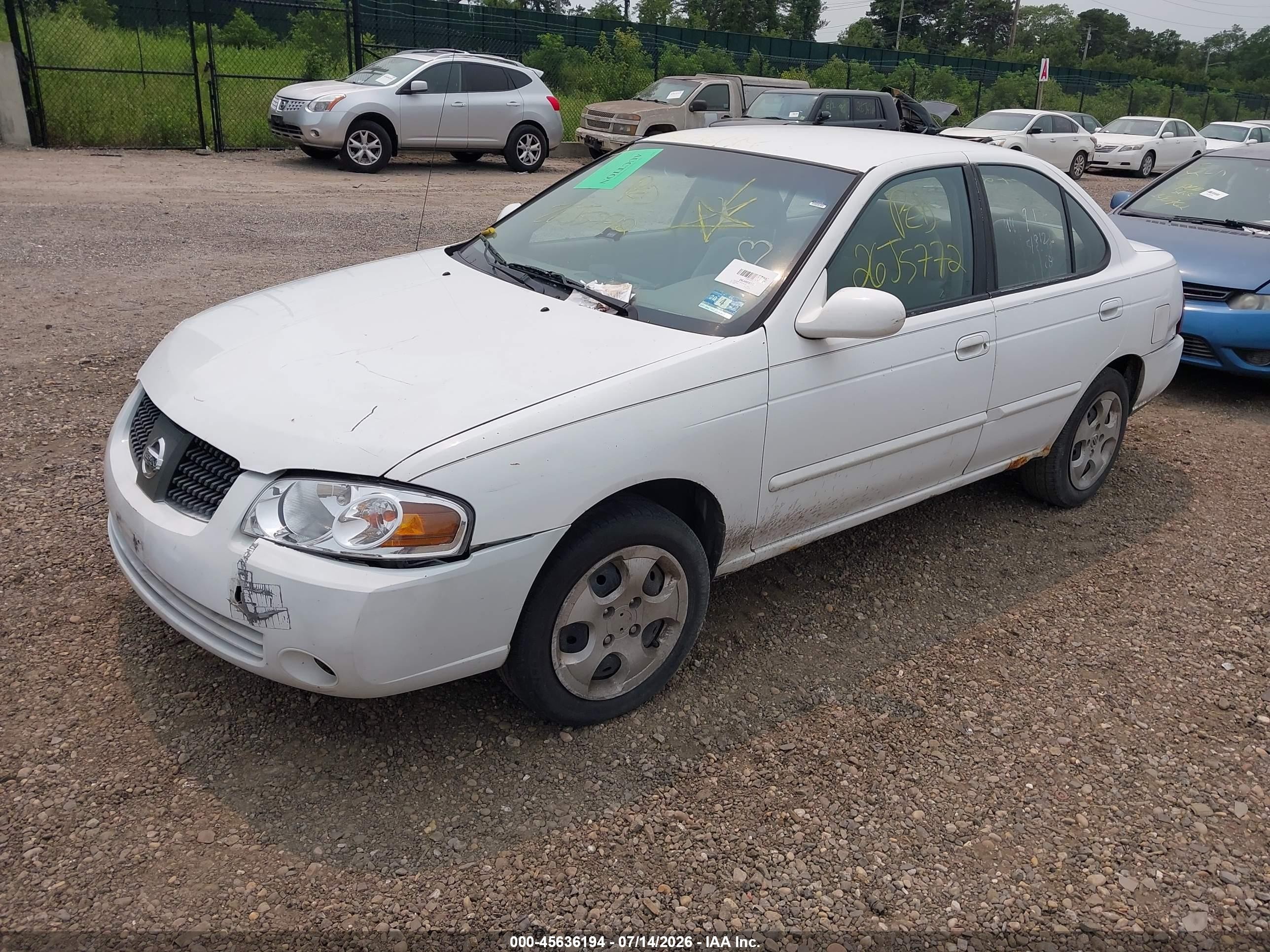 2006 Nissan Sentra 1.8s Белый vin: 3N1CB51D96L502171