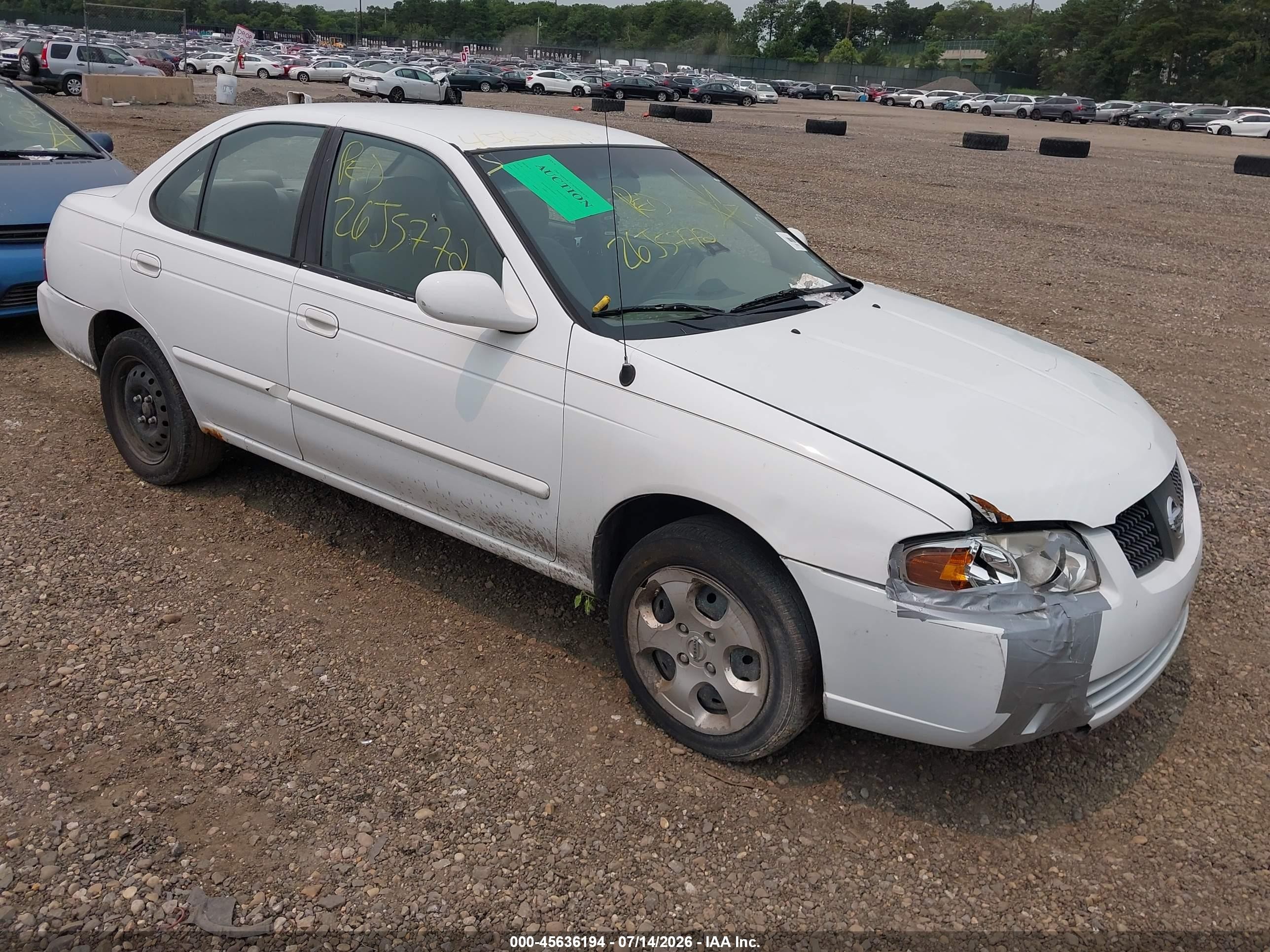 2006 Nissan Sentra 1.8s White vin: 3N1CB51D96L502171