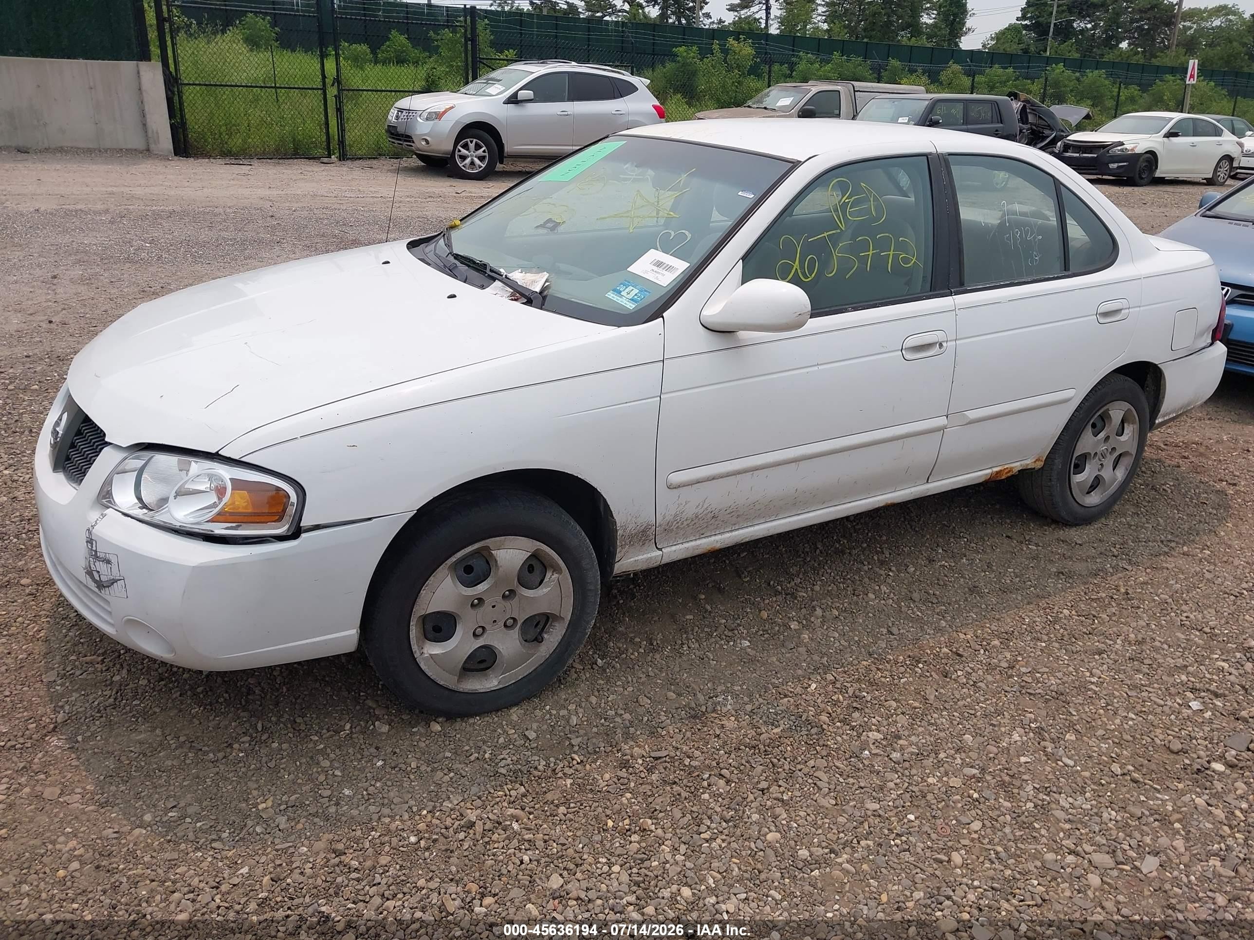 2006 Nissan Sentra 1.8s Белый vin: 3N1CB51D96L502171