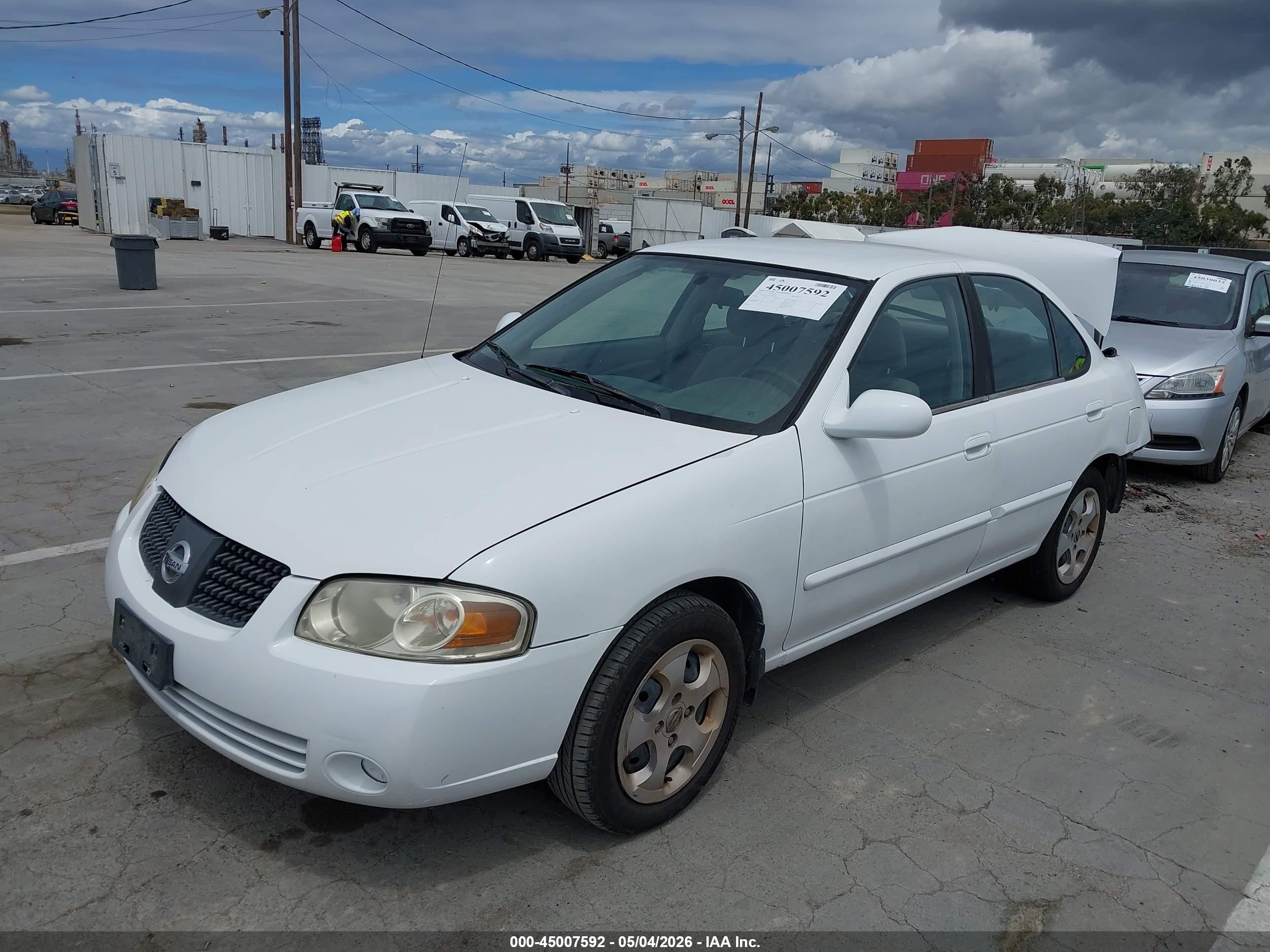 2006 Nissan Sentra 1.8 Белый vin: 3N1CB51D96L506446