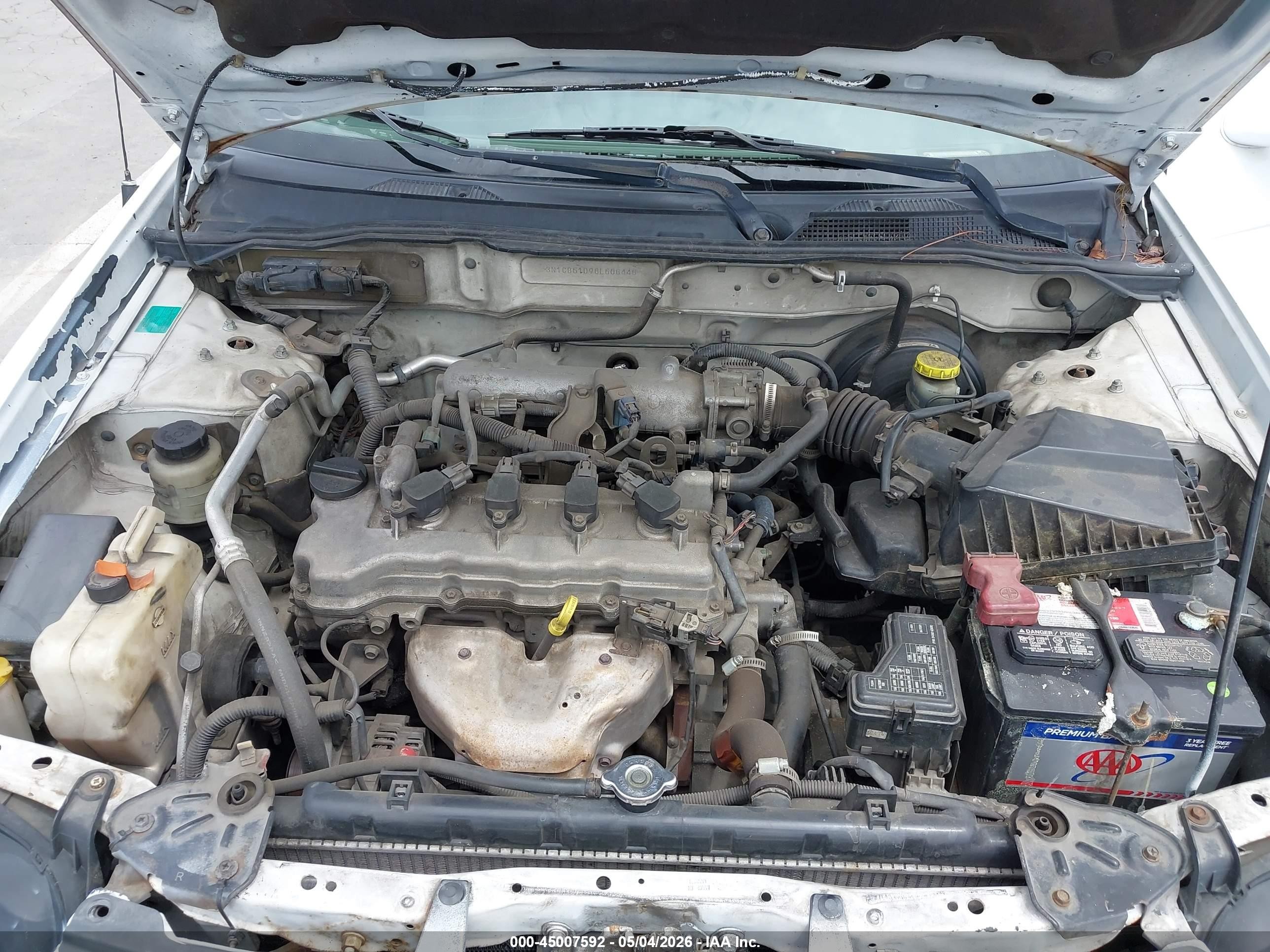 2006 Nissan Sentra 1.8 Белый vin: 3N1CB51D96L506446