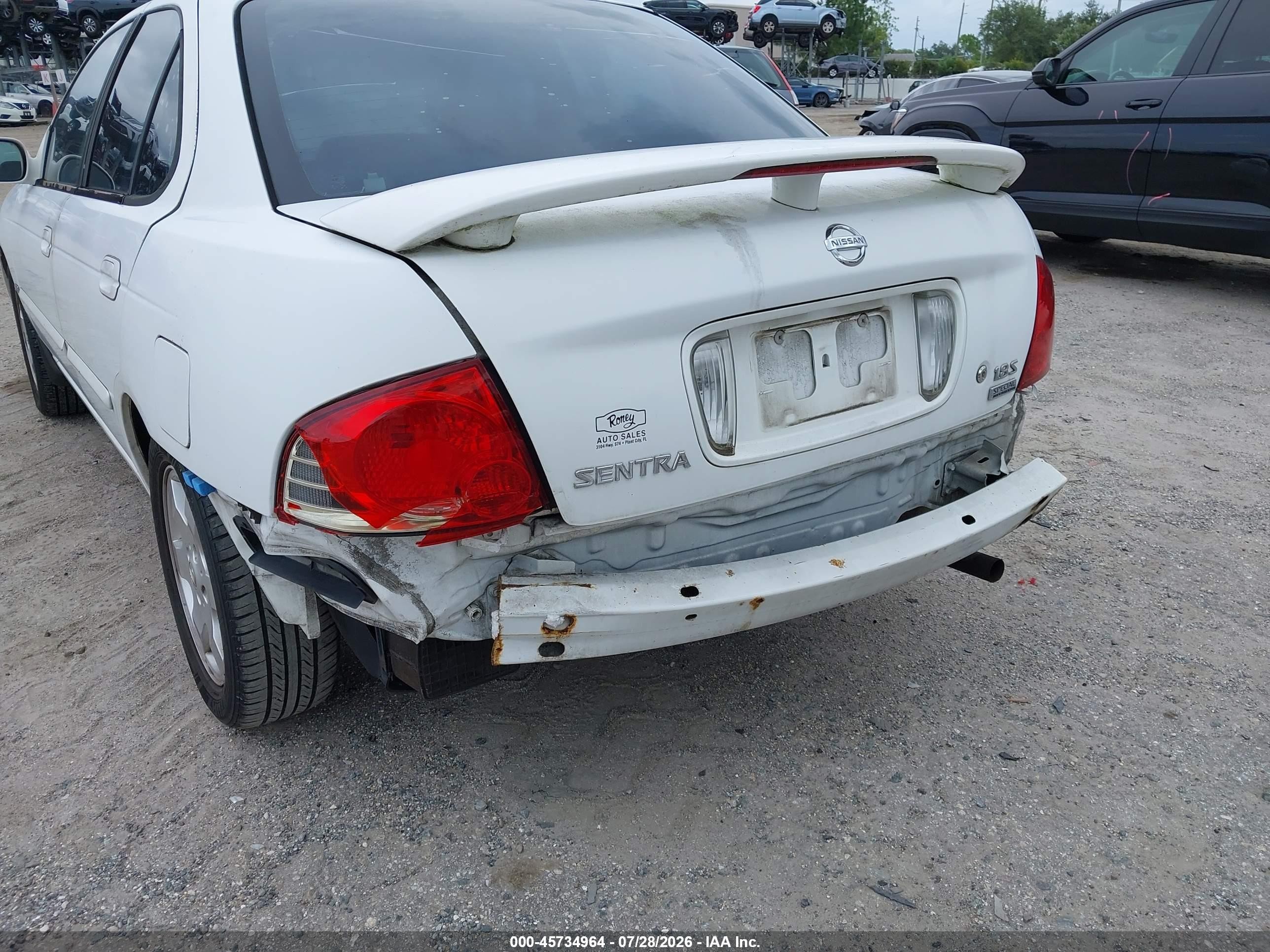 2006 Nissan Sentra 1.8s Белый vin: 3N1CB51D96L517429