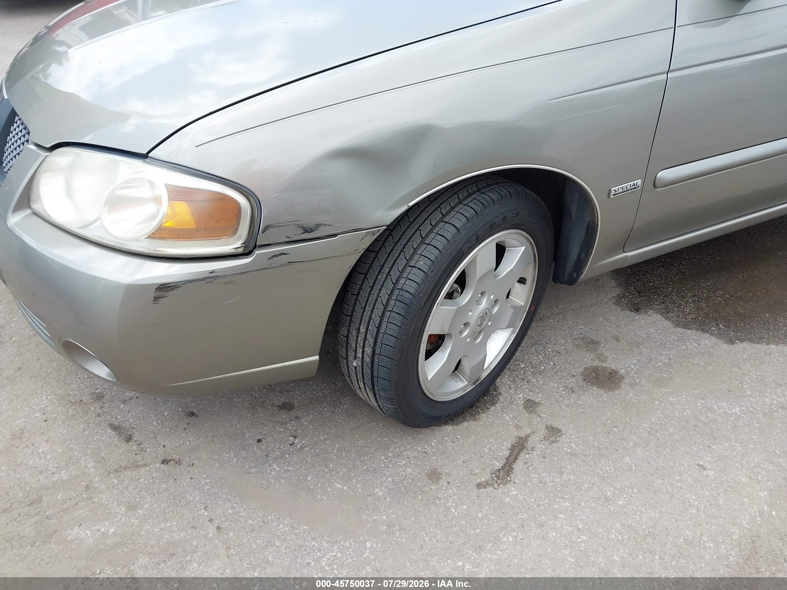 2006 Nissan Sentra 1.8s Gray vin: 3N1CB51D96L547725