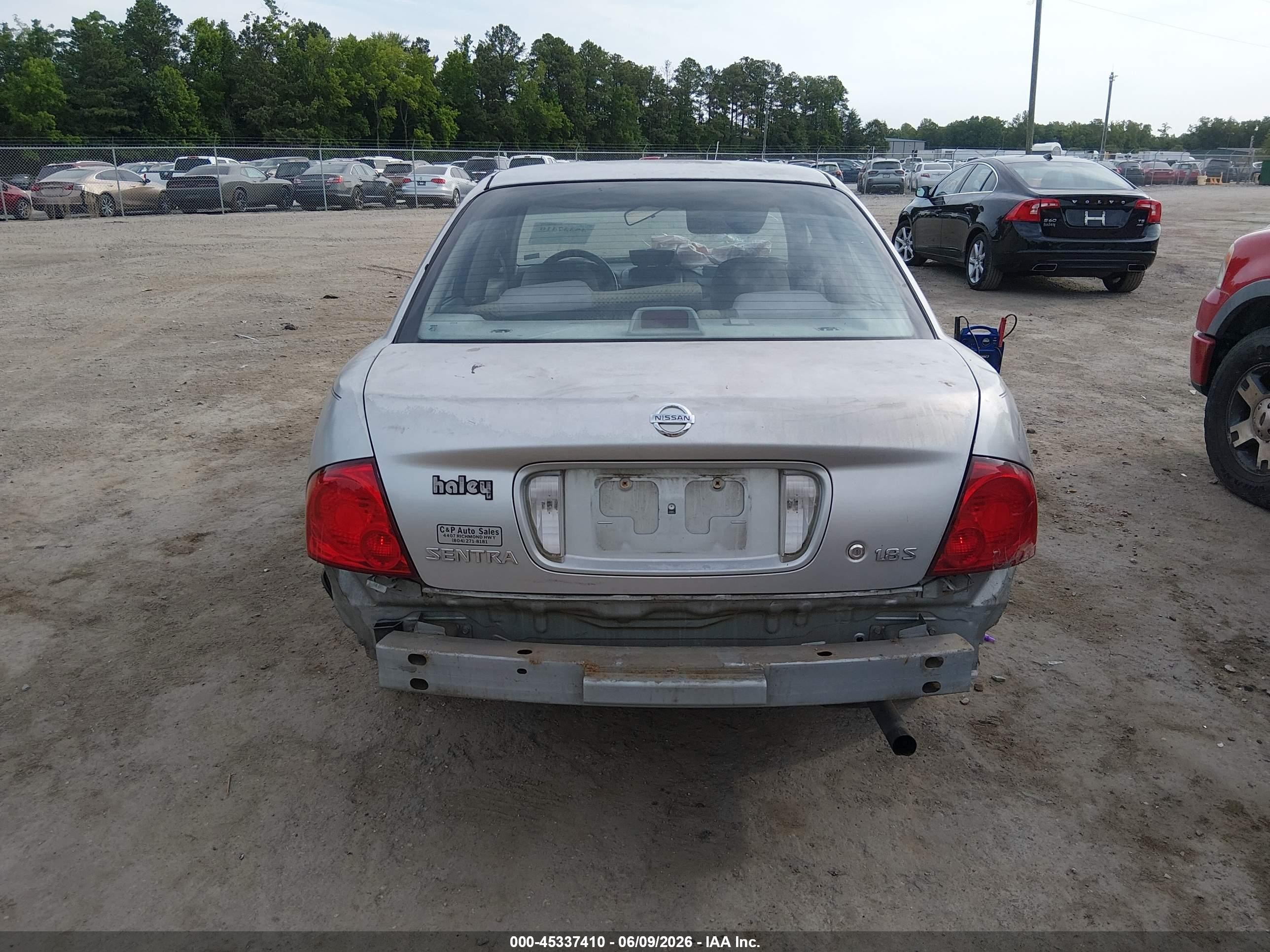 2004 Nissan Sentra 1.8s Silver vin: 3N1CB51DX4L863390