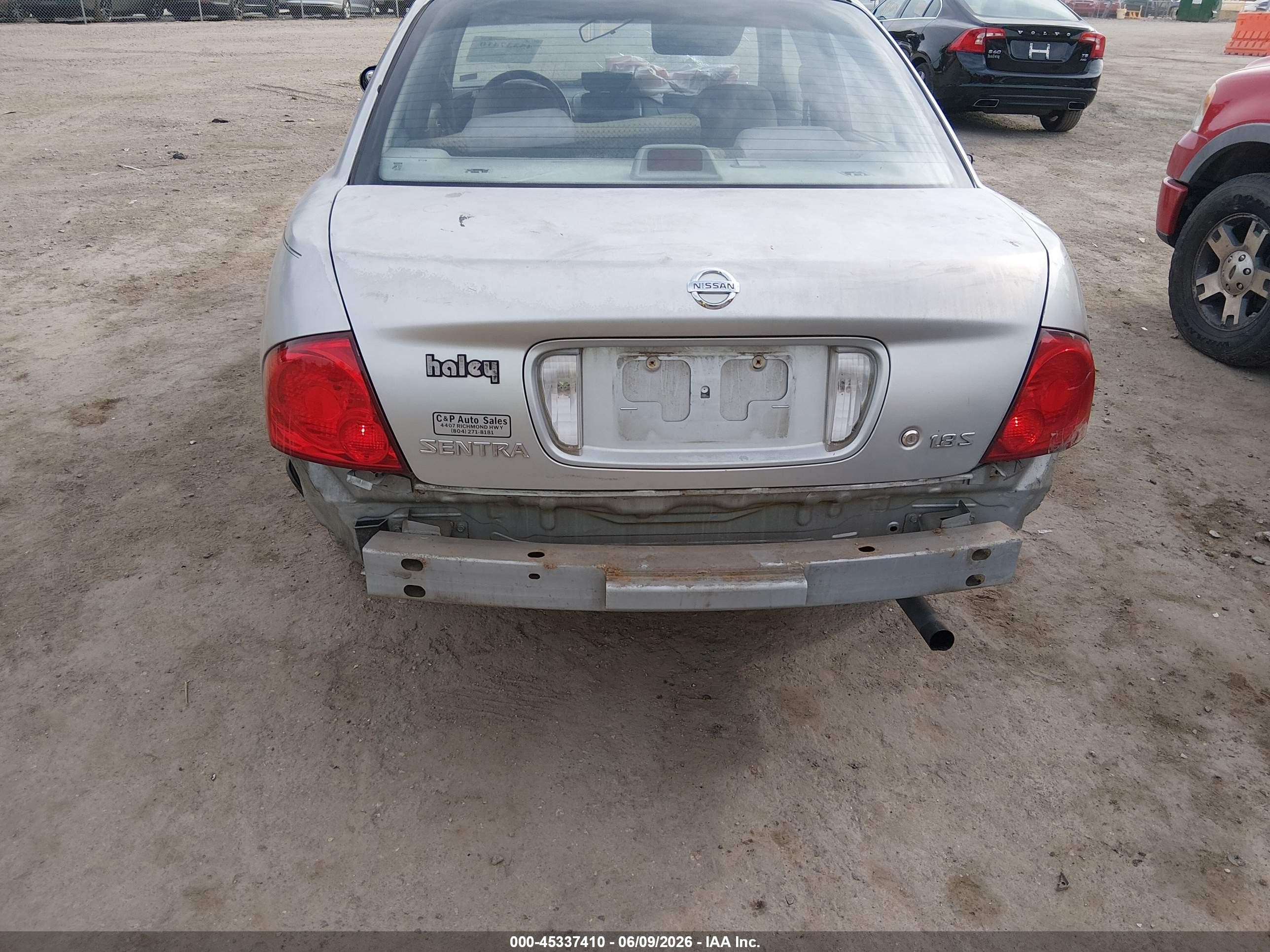 2004 Nissan Sentra 1.8s Silver vin: 3N1CB51DX4L863390