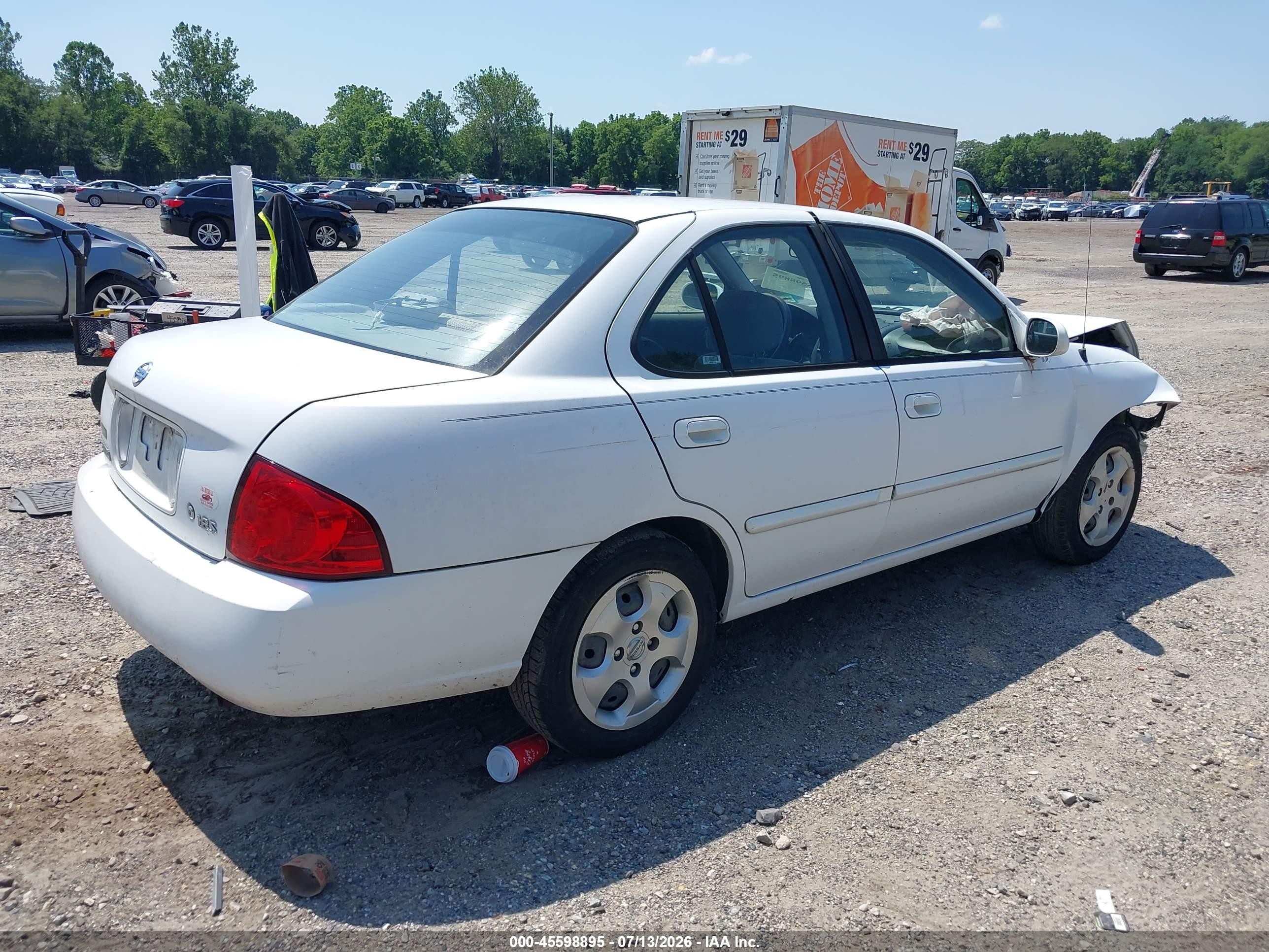 2005 Nissan Sentra 1.8s White vin: 3N1CB51DX5L540927