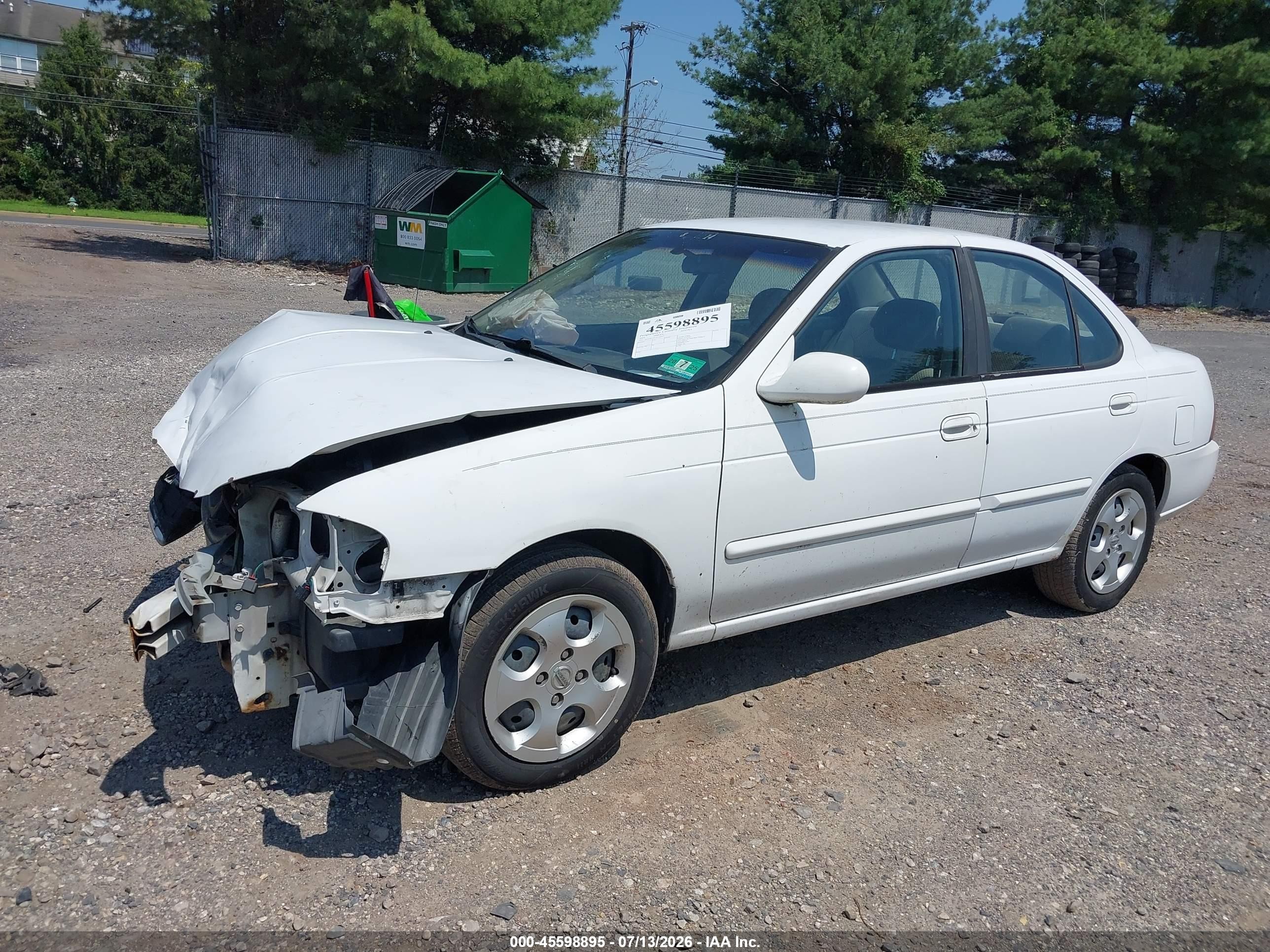 2005 Nissan Sentra 1.8s White vin: 3N1CB51DX5L540927