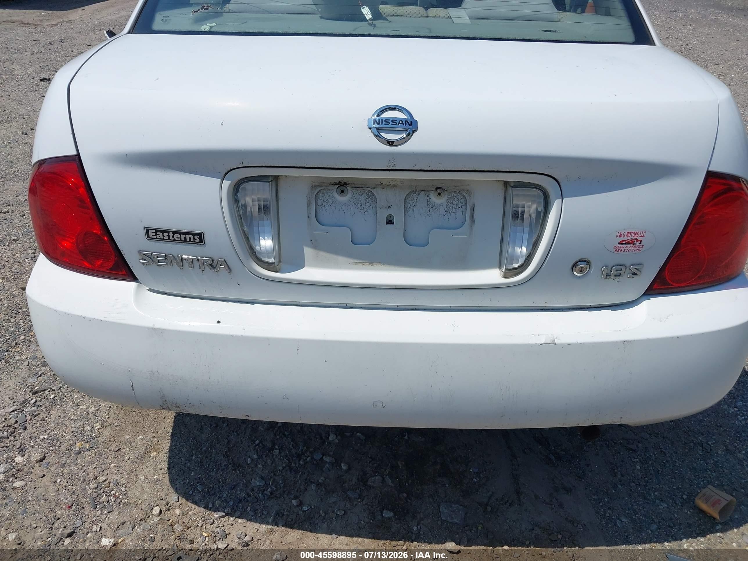 2005 Nissan Sentra 1.8s White vin: 3N1CB51DX5L540927
