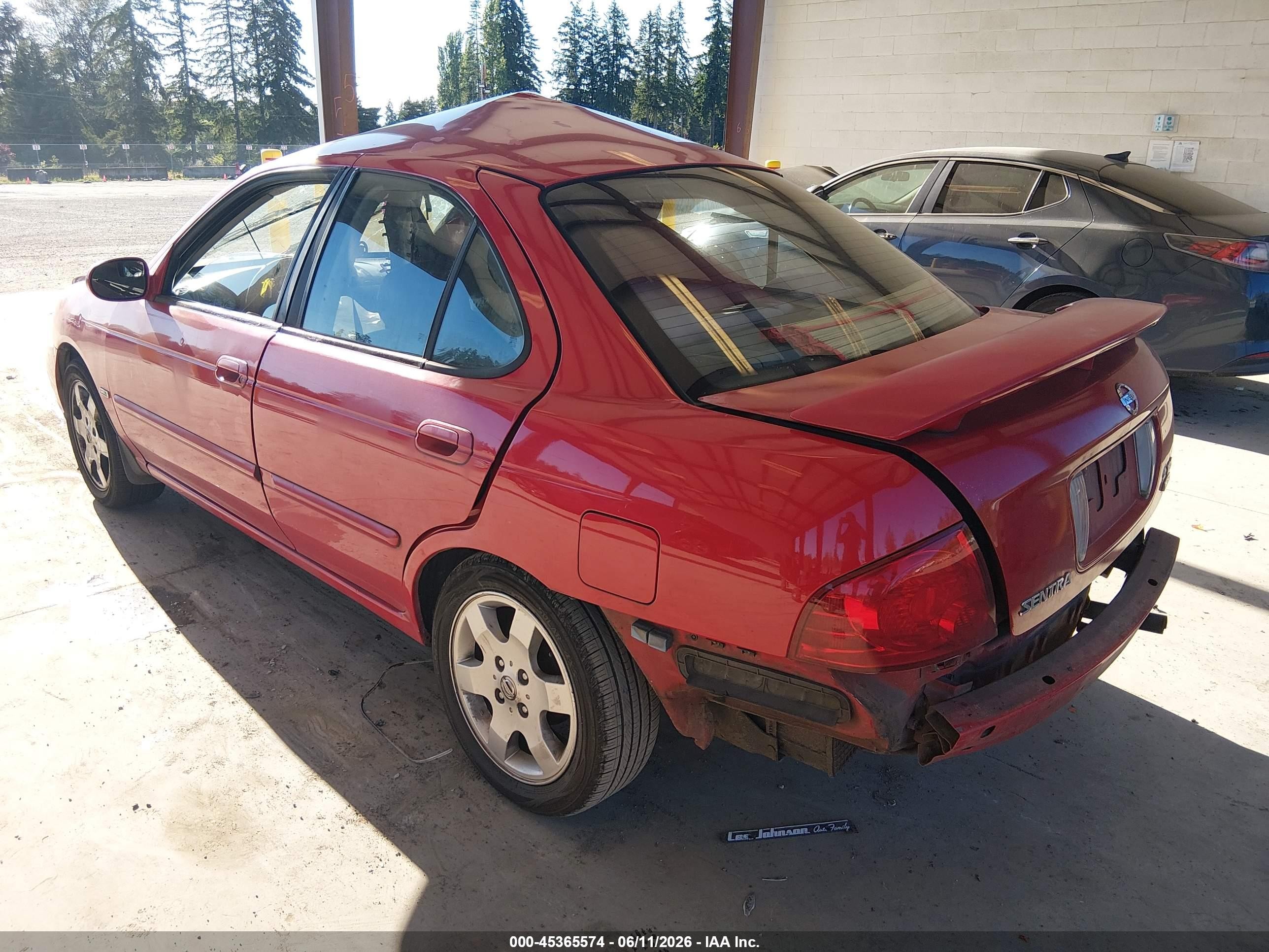 2006 Nissan Sentra 1.8s Red vin: 3N1CB51DX6L455751