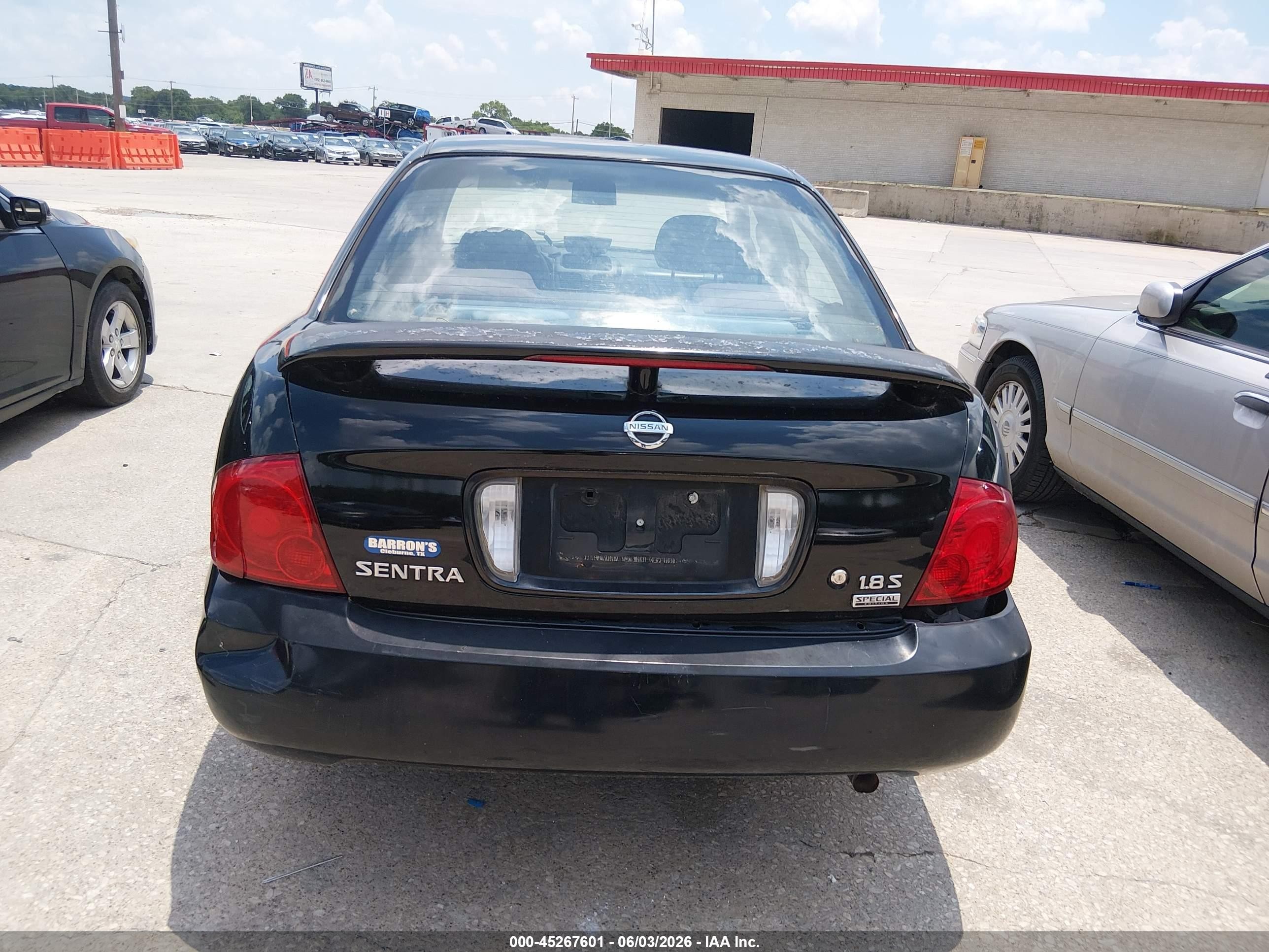 2006 Nissan Sentra 1.8s Black vin: 3N1CB51DX6L489219