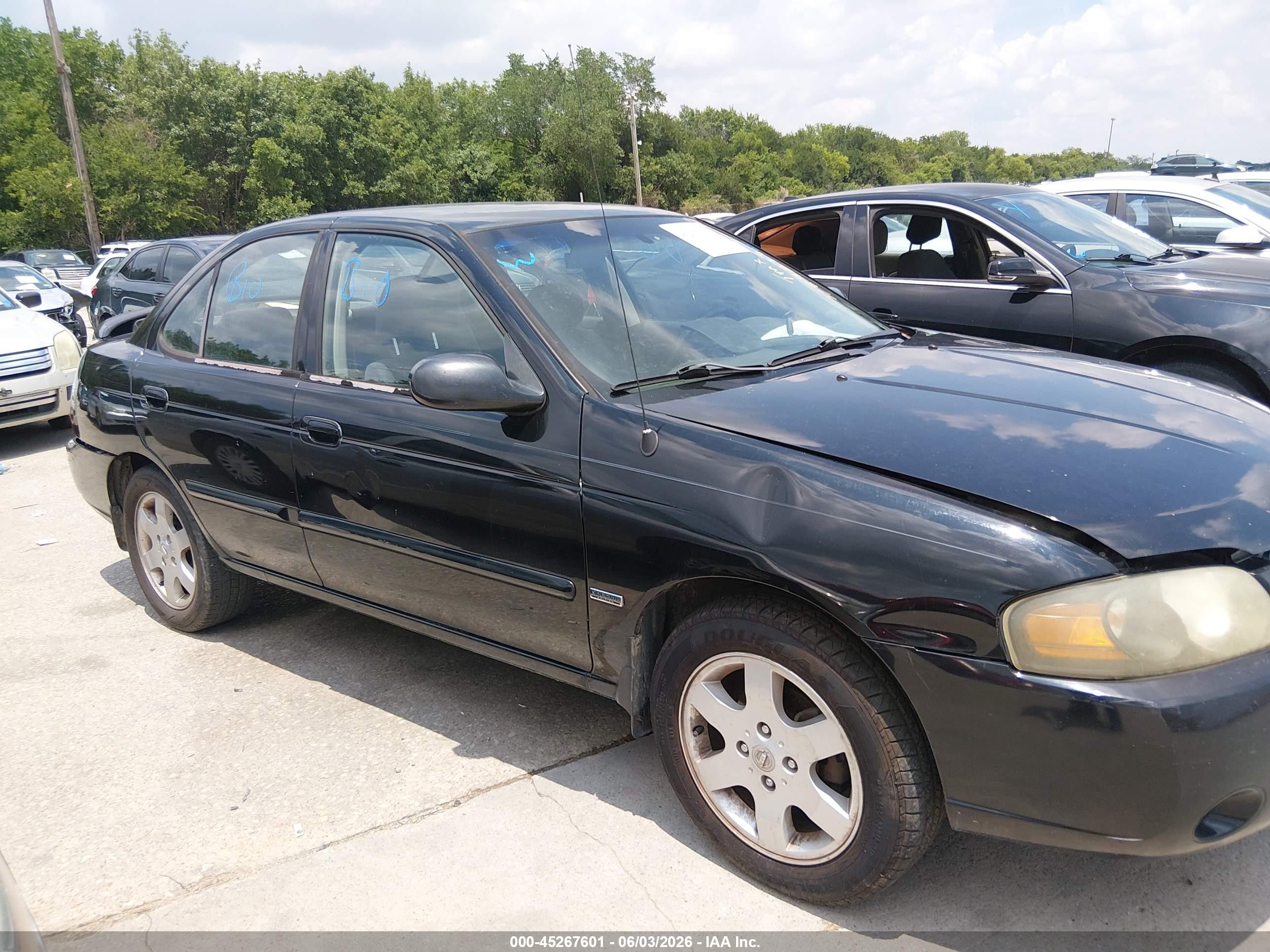 2006 Nissan Sentra 1.8s Black vin: 3N1CB51DX6L489219