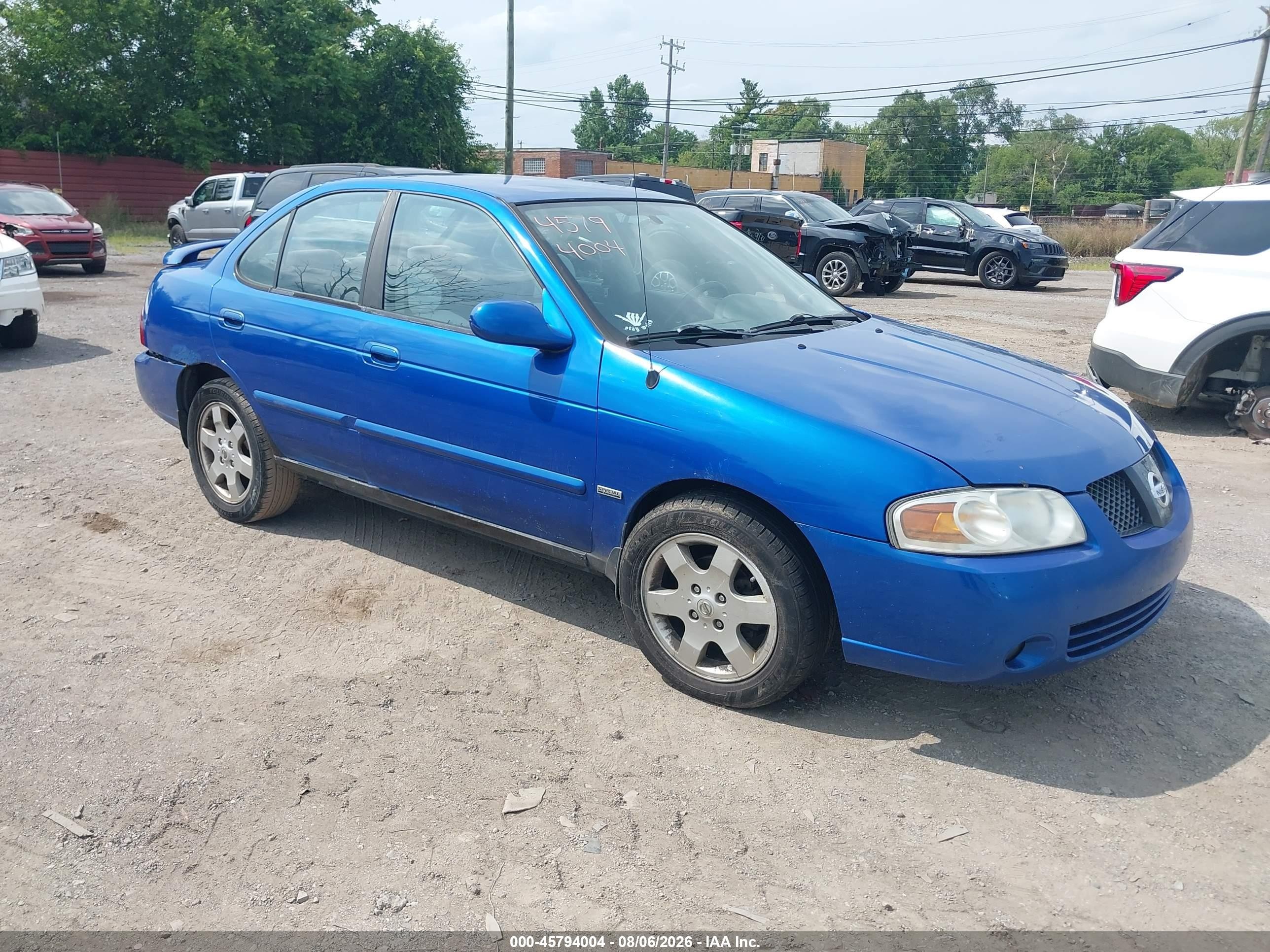 2006 Nissan Sentra 1.8s Синий vin: 3N1CB51DX6L493738