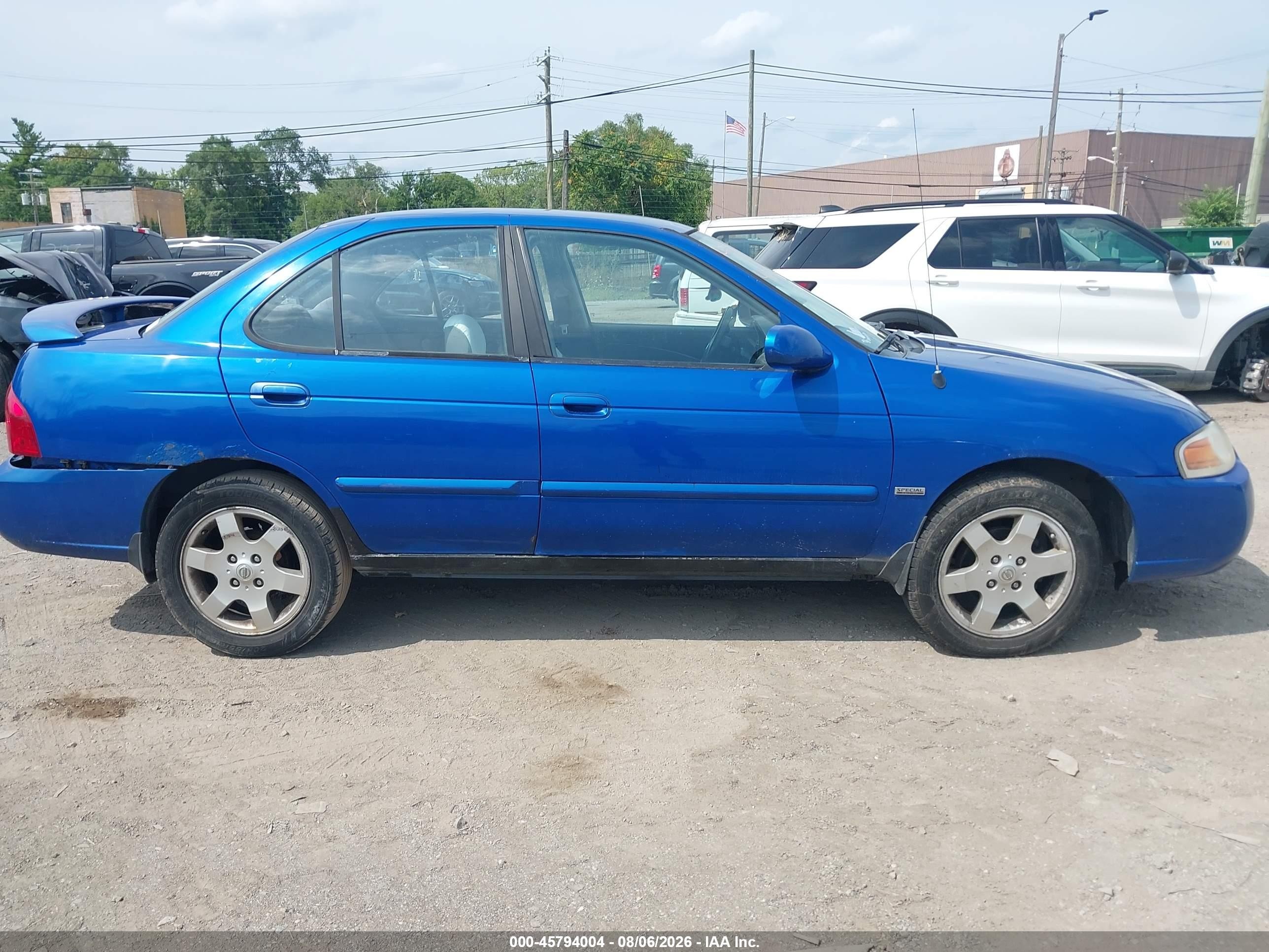 2006 Nissan Sentra 1.8s Blue vin: 3N1CB51DX6L493738